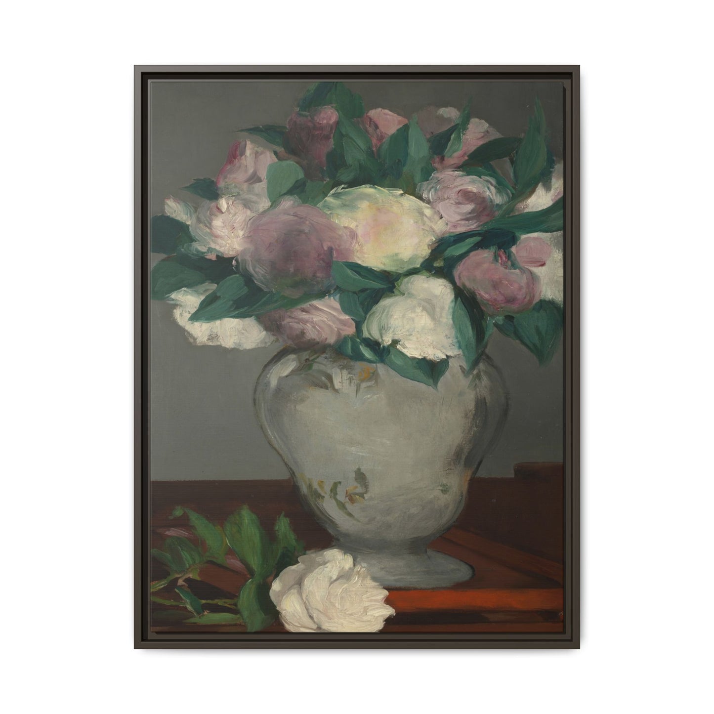 Manet, Édouard - Peonies (1864) - Matte Canvas, Framed