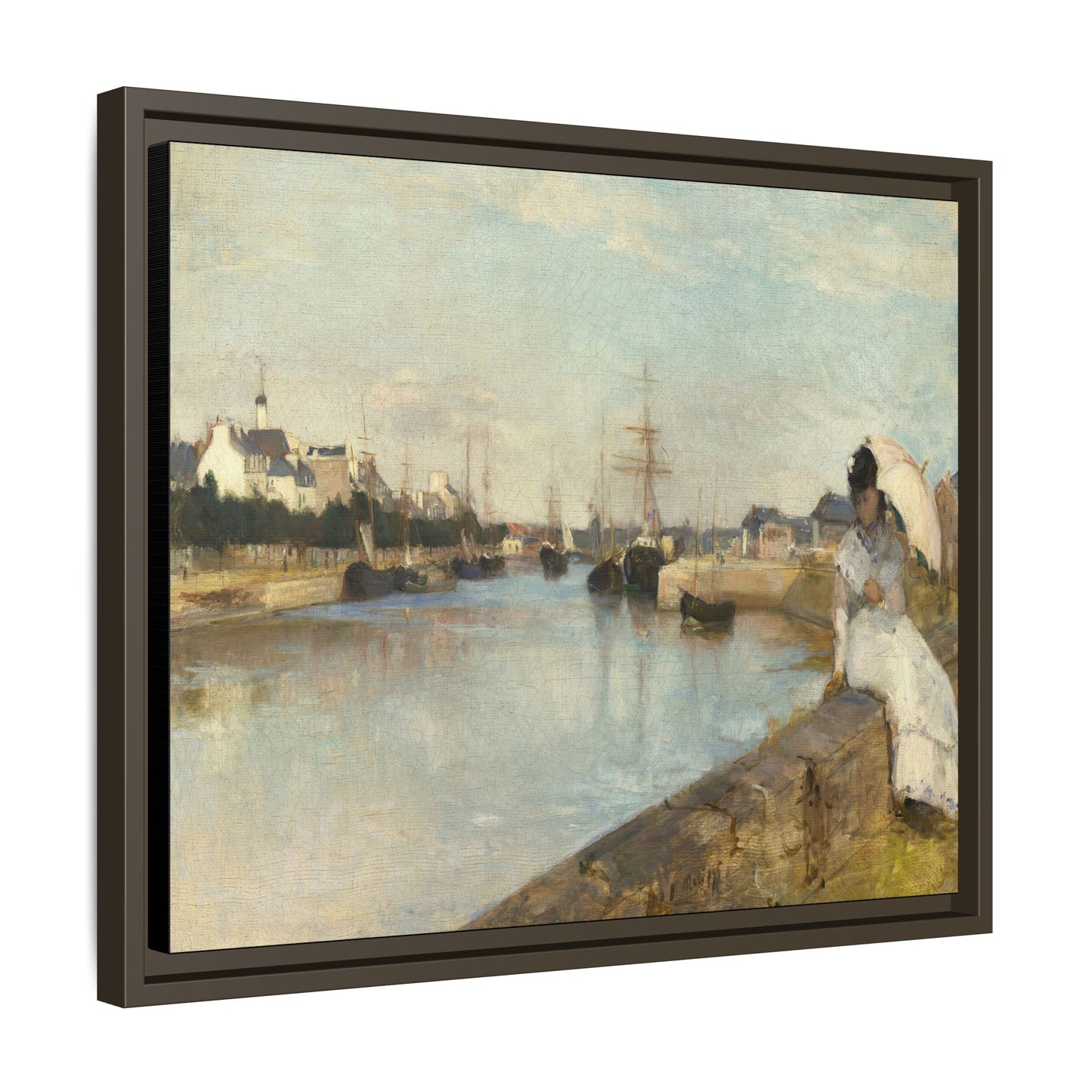 Morisot, Berthe - The Harbor at Lorient (1869) - Matte Canvas, Framed