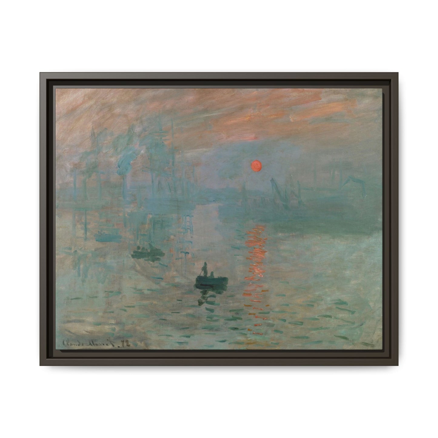 Monet, Claude - Impression, Sunrise (1872) - Matte Canvas, Framed
