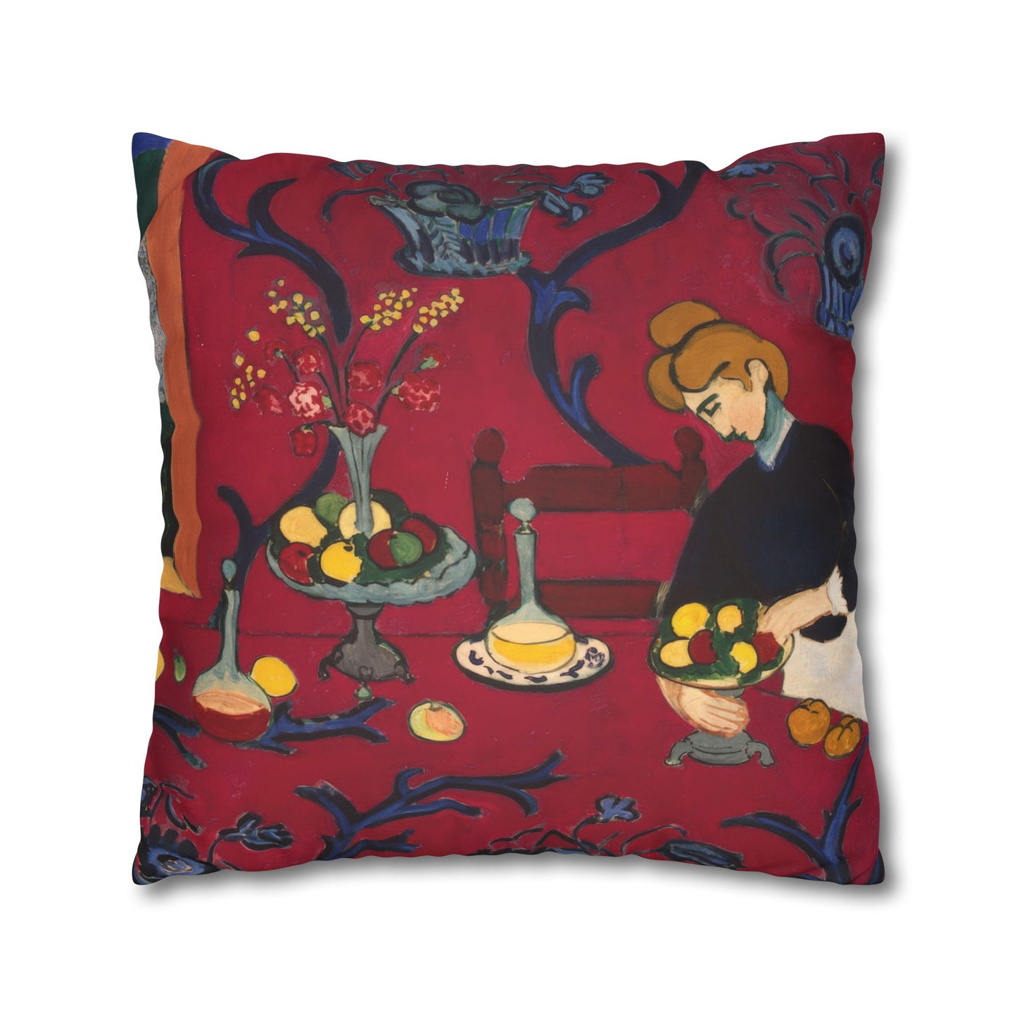 Matisse, Henri - The Dessert Harmony in Red (1908) - Suede Square Pillowcase