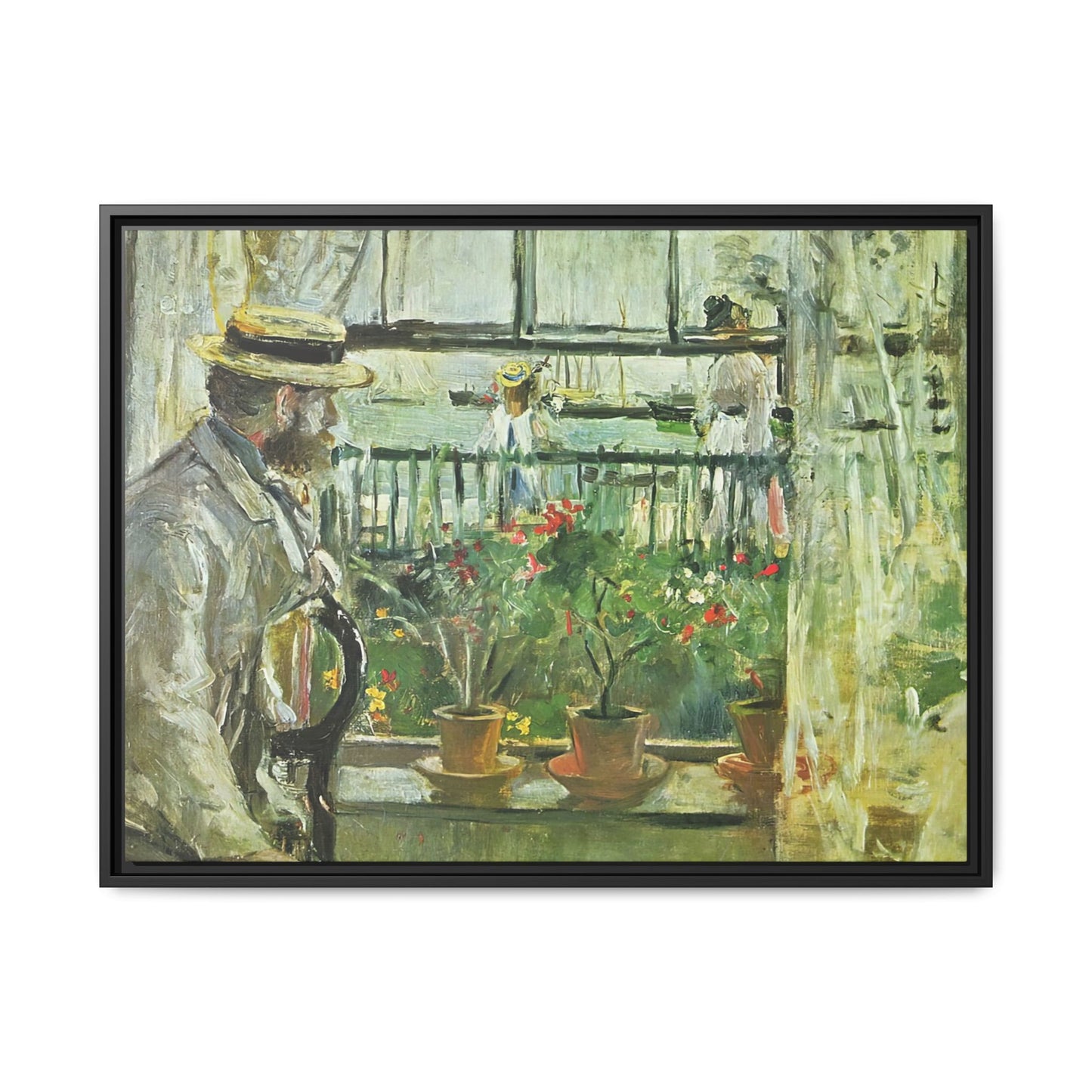Morisot, Berthe - Eugene Manet on the Isle of Wight (1875) - Matte Canvas, Framed