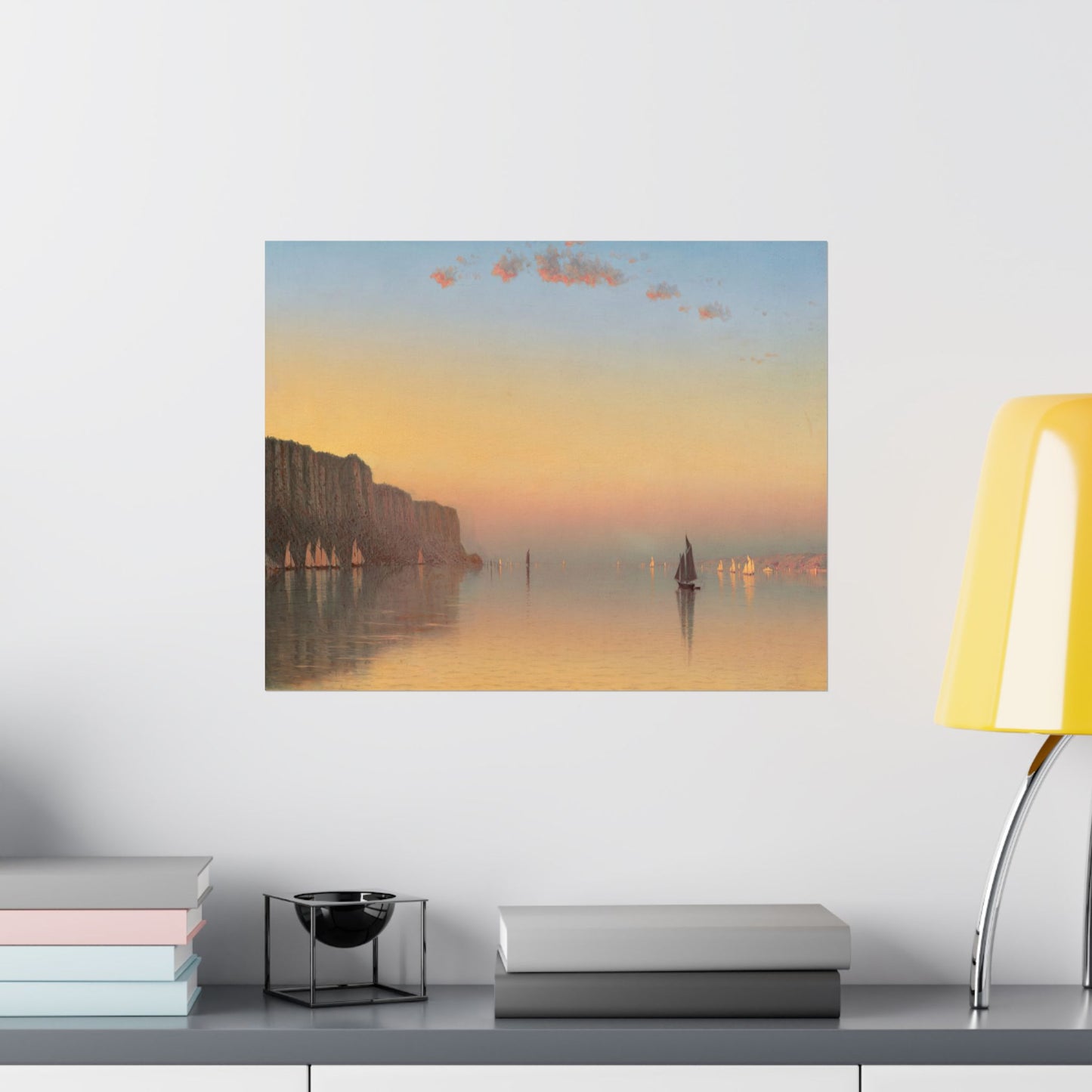 Gifford, Sanford Robinson -  Sunset on the Pallisades of the Hudson  (1879) - Satin Posters