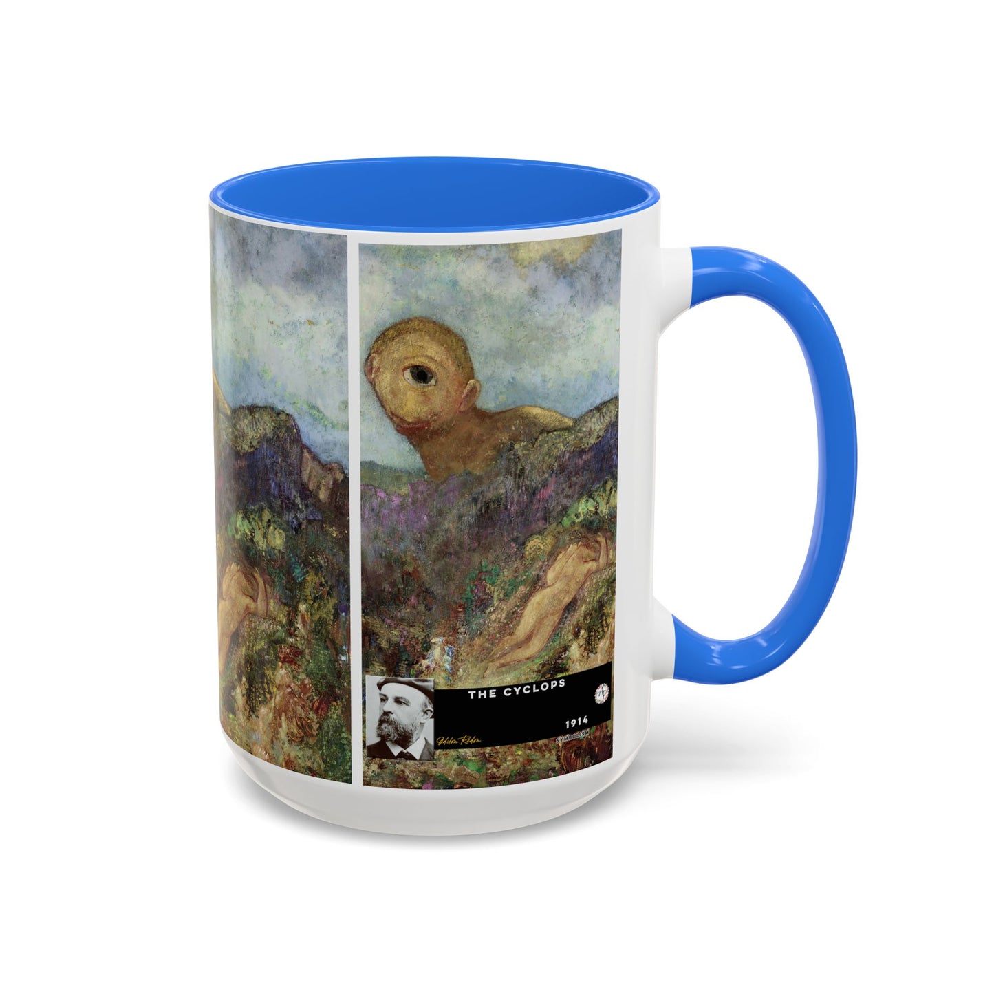 Redon, Odilon - The Cyclops (1914) - Colorful Accent Mugs