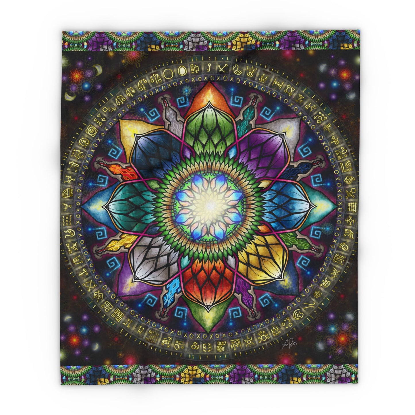 Mystic Jewel Mandala - Arctic Fleece Blanket
