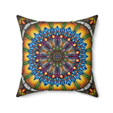 Emerald Arrows Mandala - Suede Square Pillow