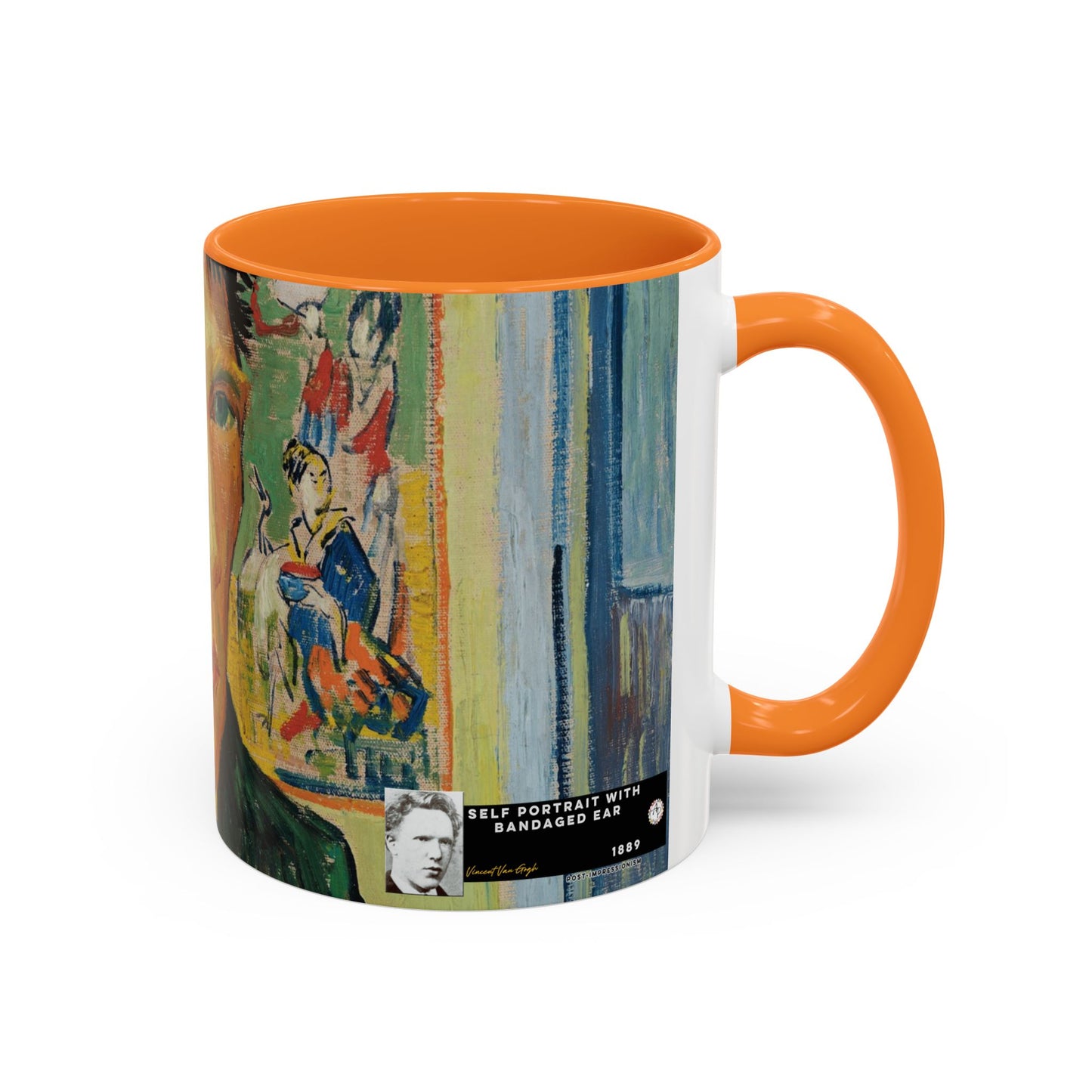 Van Gogh, Vincent - Self Portrait with Bandaged Ear (1889) - Colorful Accent Mugs
