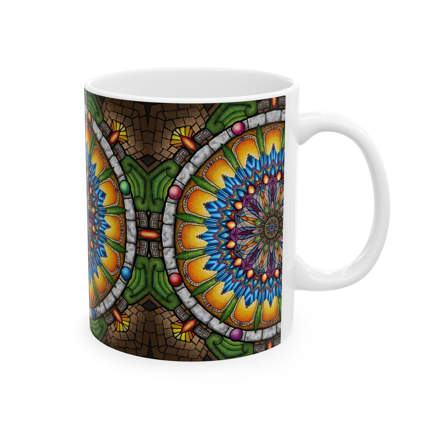 Pacio, Adam - Emerald Arrows Mandala - Ceramic Mug