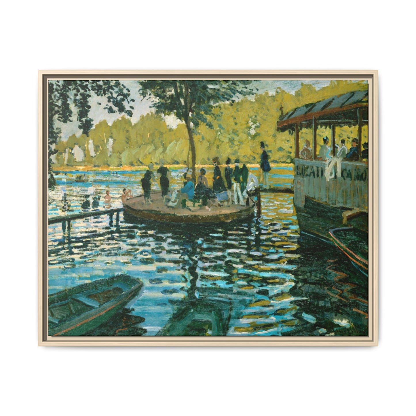 Monet, Claude - La Grenouillere (1869) - Matte Canvas, Framed
