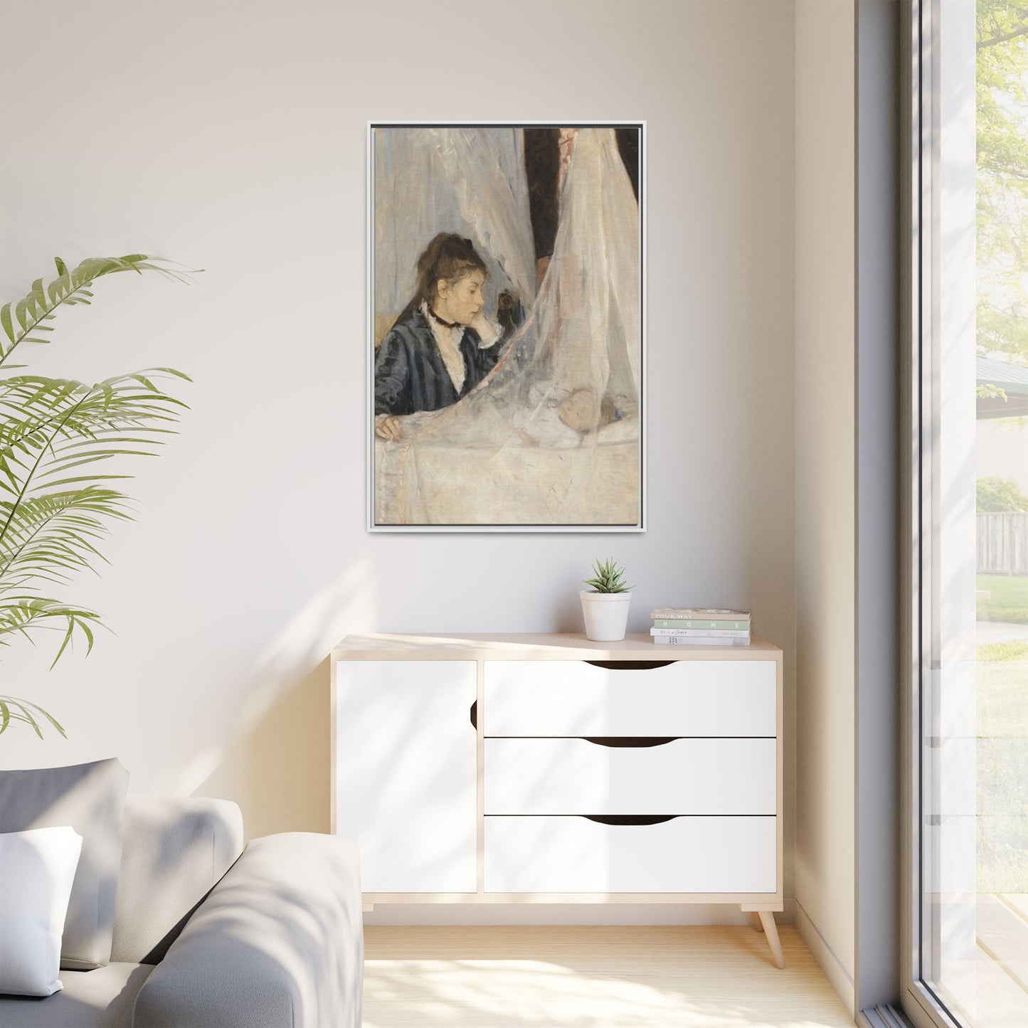 Morisot, Berthe - The Cradle (1872) - Matte Canvas, Framed