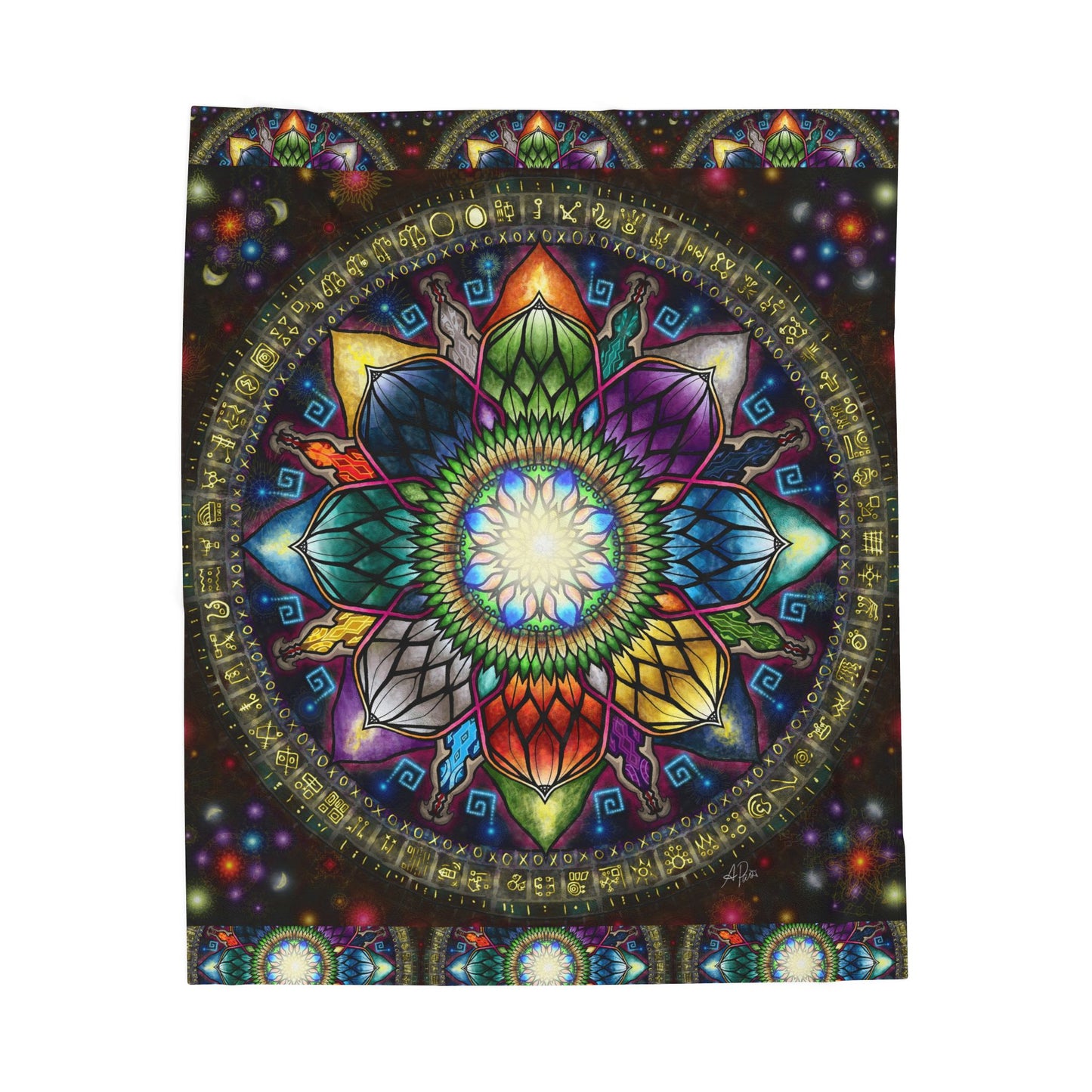 Pacio, Adam - Mystic Jewel Mandala - Velveteen Plush Blanket