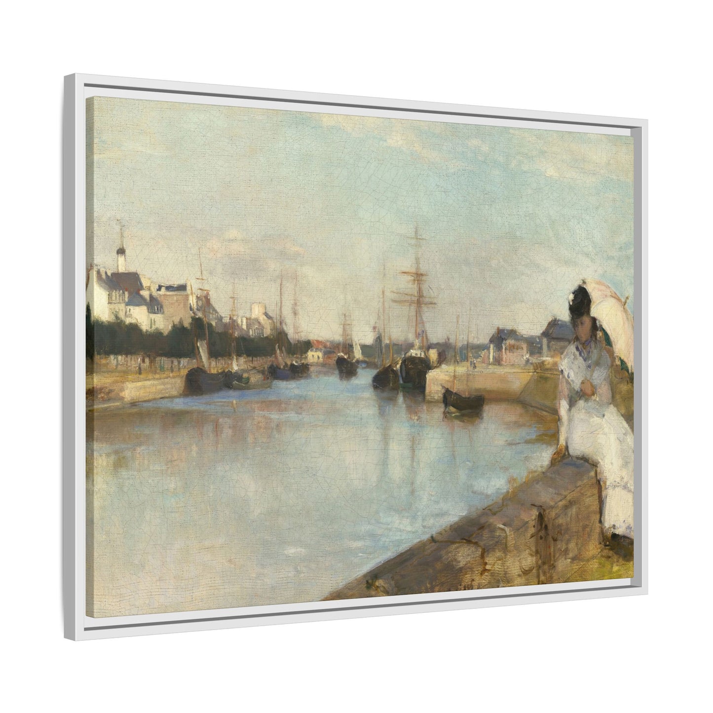 Morisot, Berthe - The Harbor at Lorient (1869) - Matte Canvas, Framed