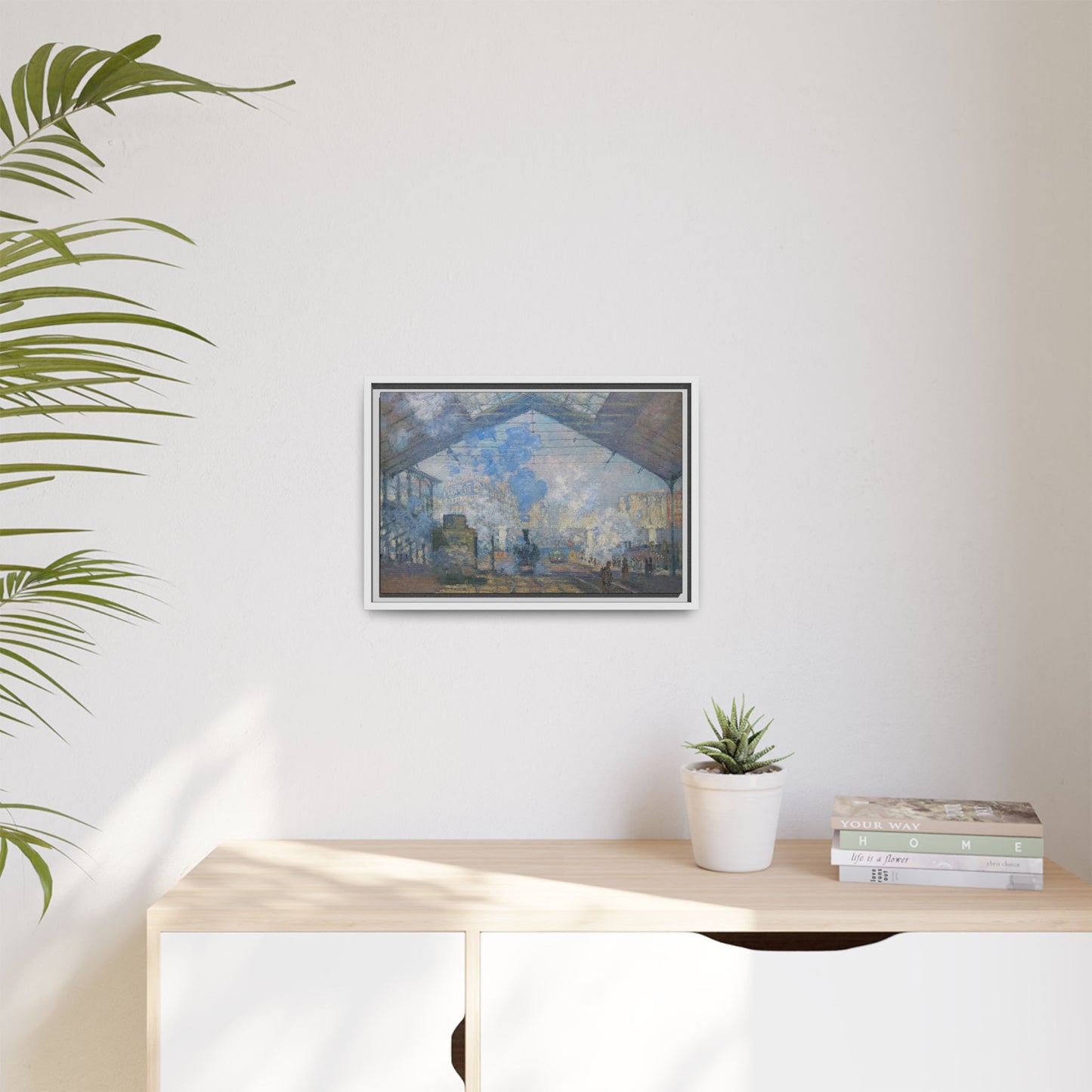 Monet, Claude - Le Gare Saint-Lazare (1877) - Matte Canvas, Framed