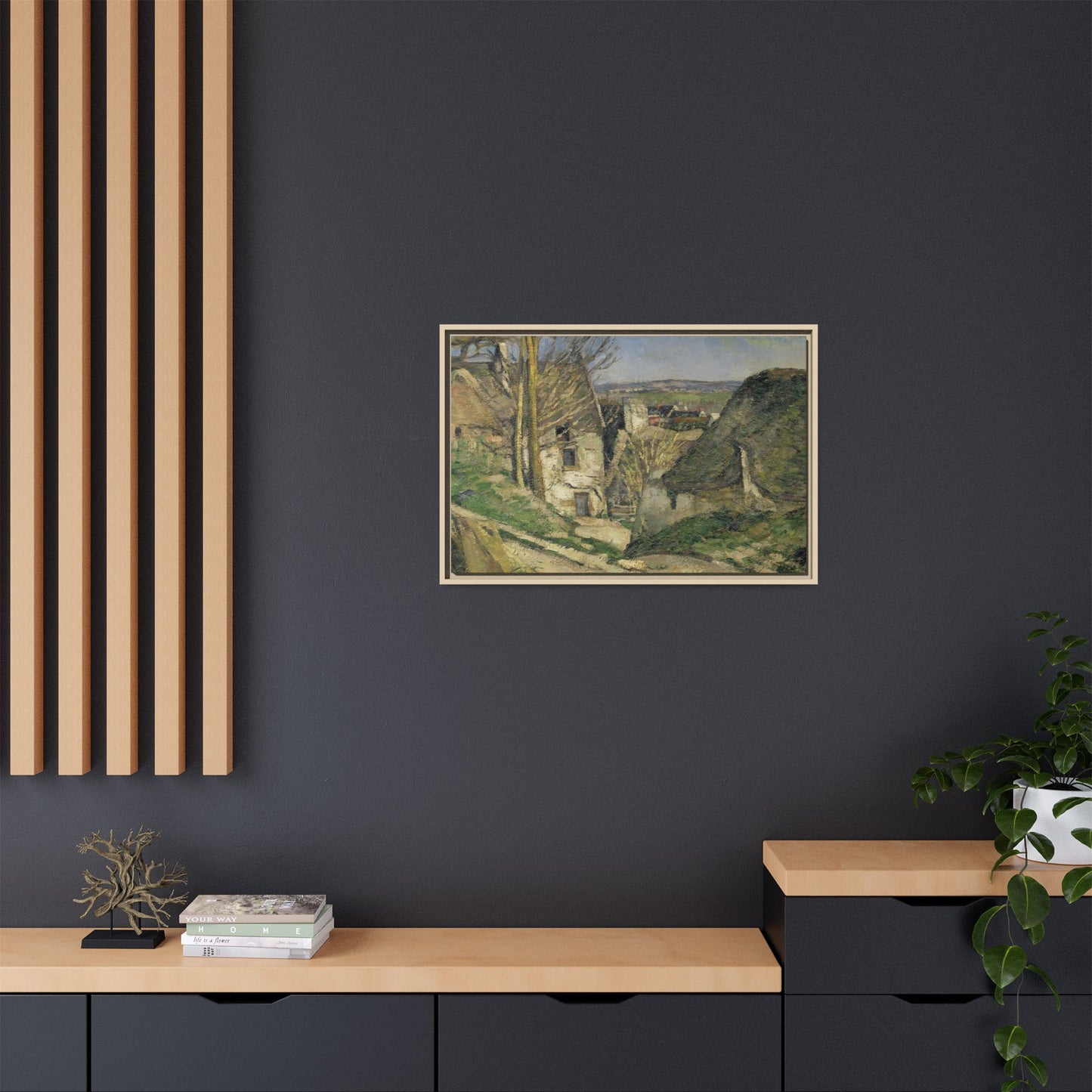 Cézanne, Paul - The House of the Hanged Man, Auvers-sur-Oise (1874) - Matte Canvas, Framed