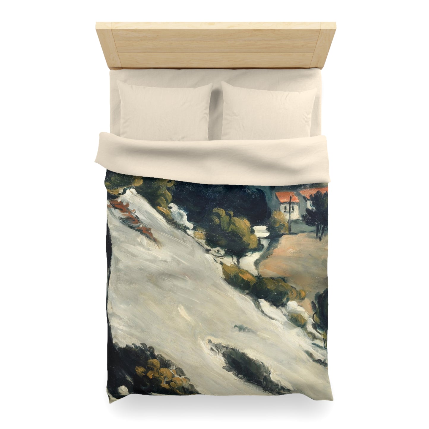 Cézanne, Paul - L’Estaque, Melting Snow (1870) - Microfiber Duvet Cover