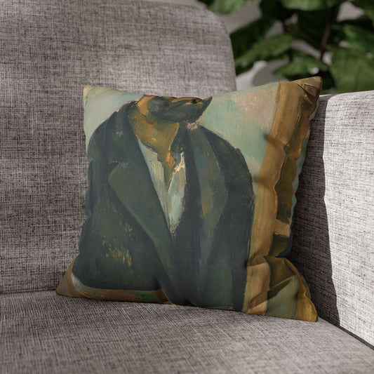 Cézanne, Paul - Portrait of the Artist with a Palette (1890) - Suede Square Pillowcase
