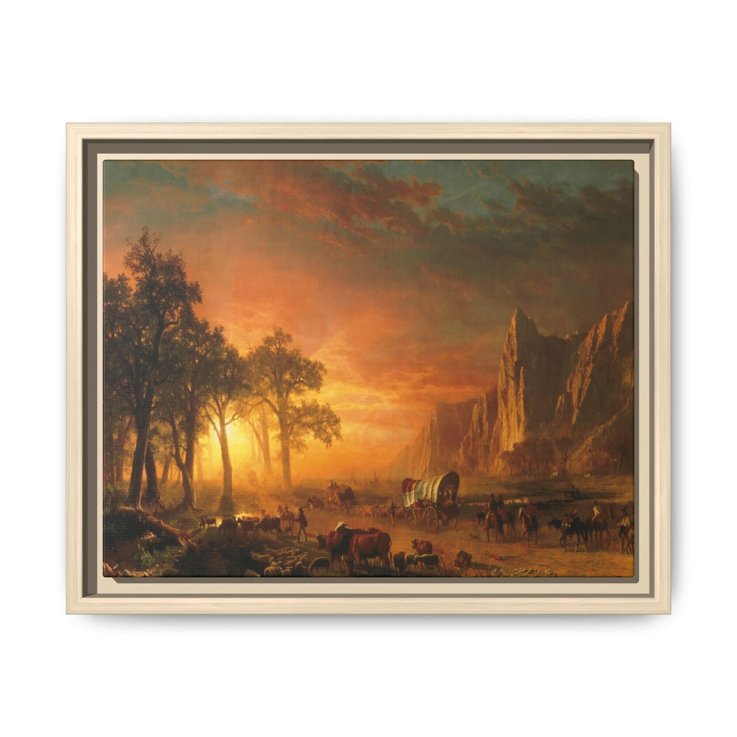 Bierstadt, Albert - Emigrants Crossing the Plains (1867) - Matte Canvas, Framed