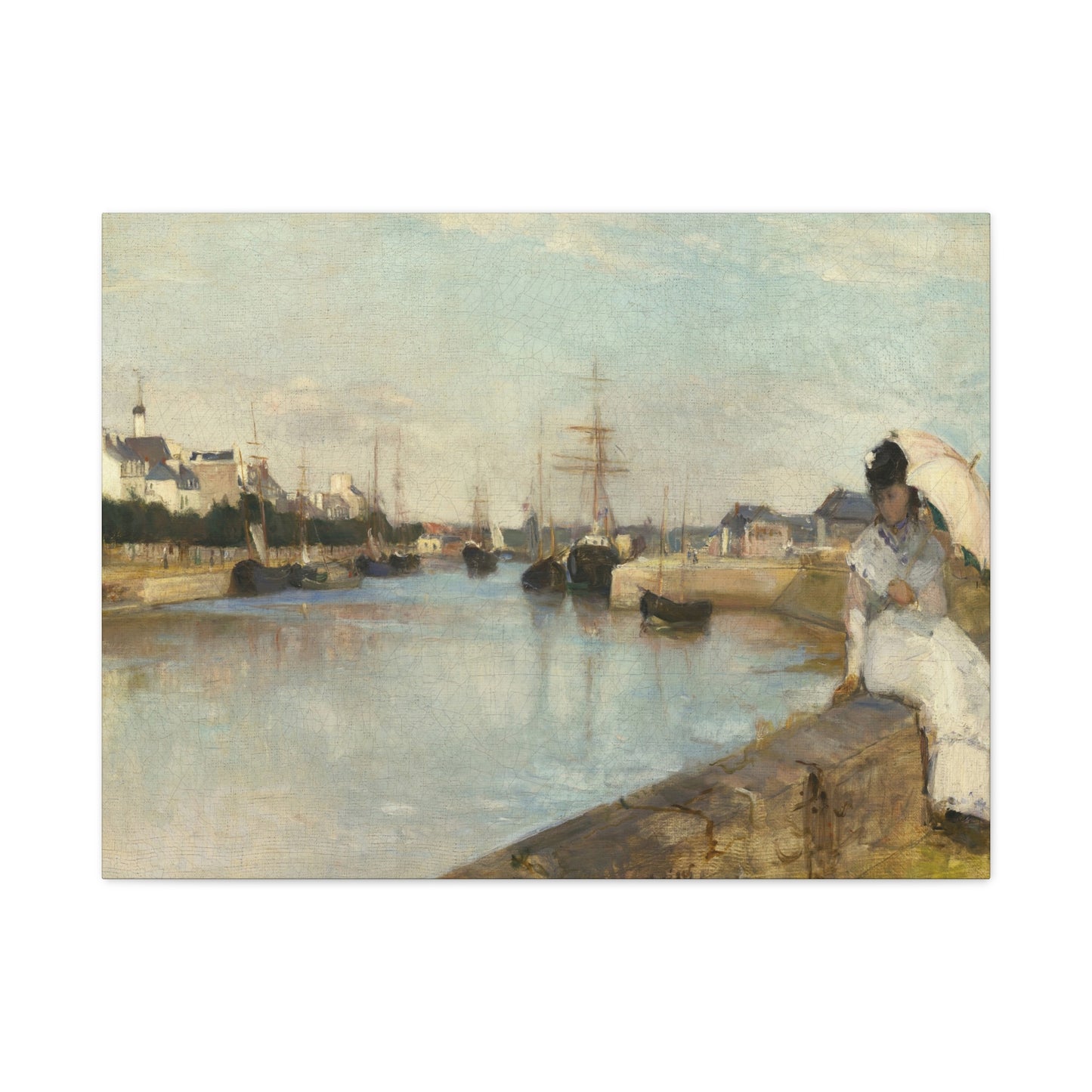 Morisot, Berthe - The Harbor at Lorient (1869) - Canvas Block, unframed