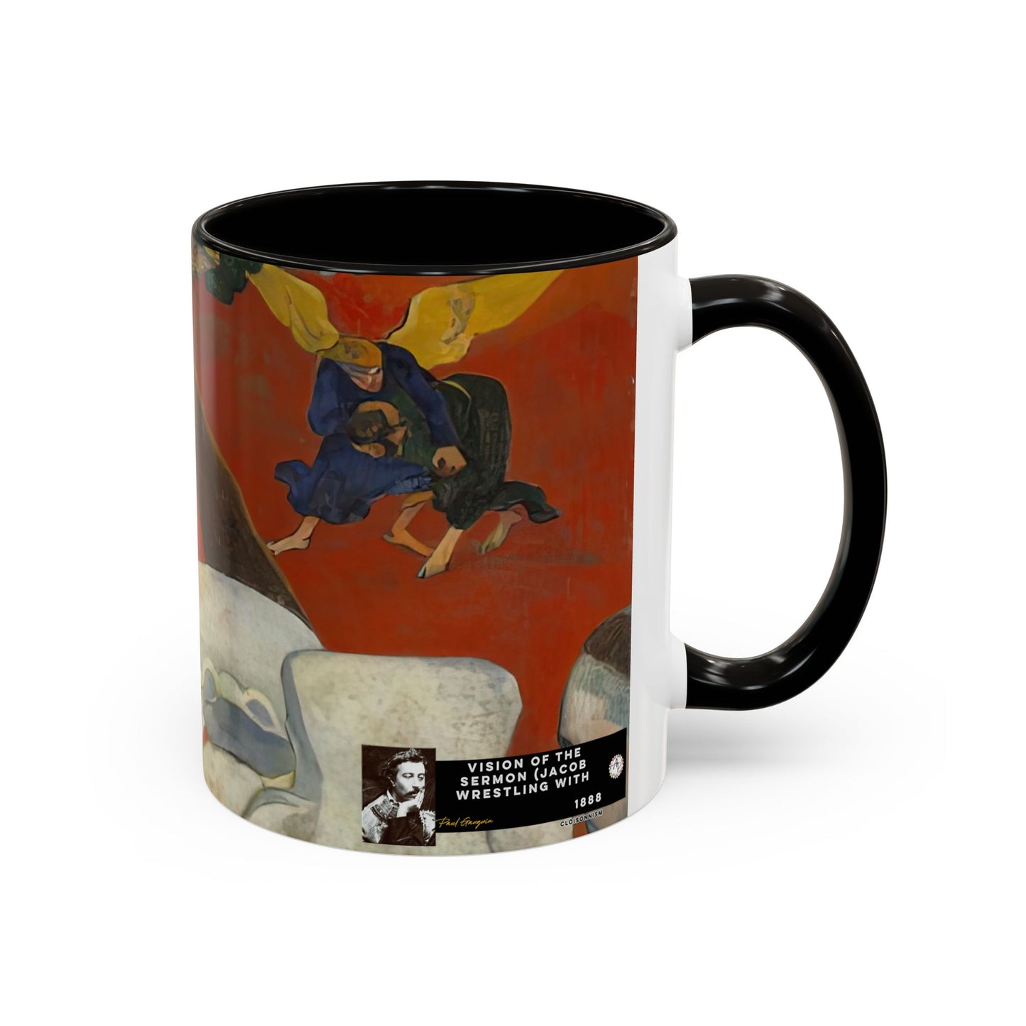 Gauguin, Paul - Vision of the Sermon (Jacob Wrestling with the Angel) (1888) - Colorful Accent Mugs