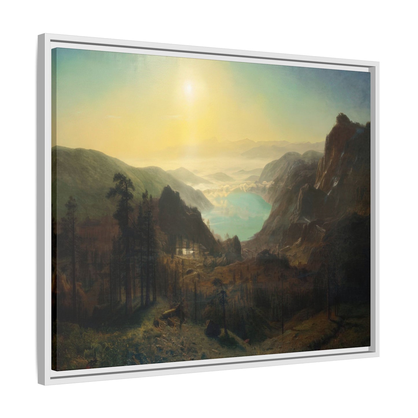 Bierstadt, Albert - Donner Lake from the Summit (1873) - Matte Canvas, Framed