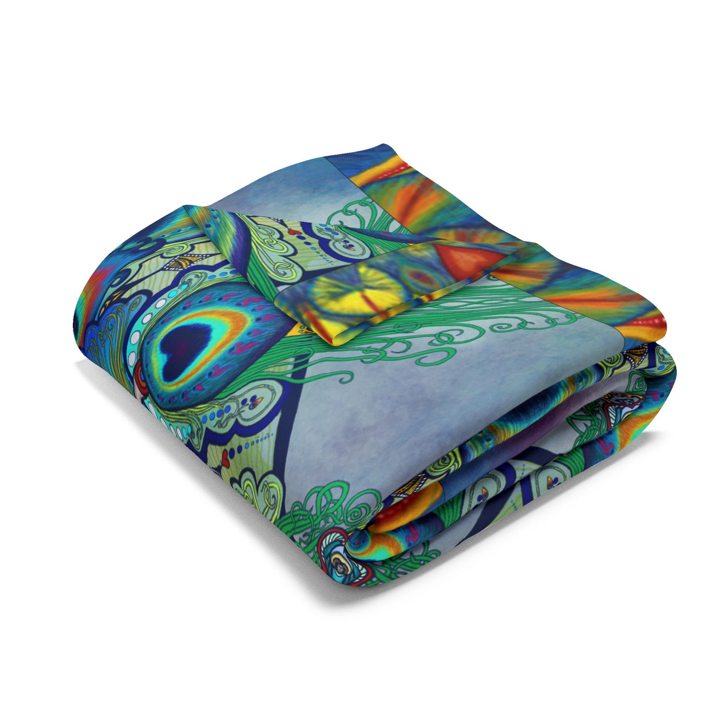 Melek Taus Mandala - Arctic Fleece Blanket