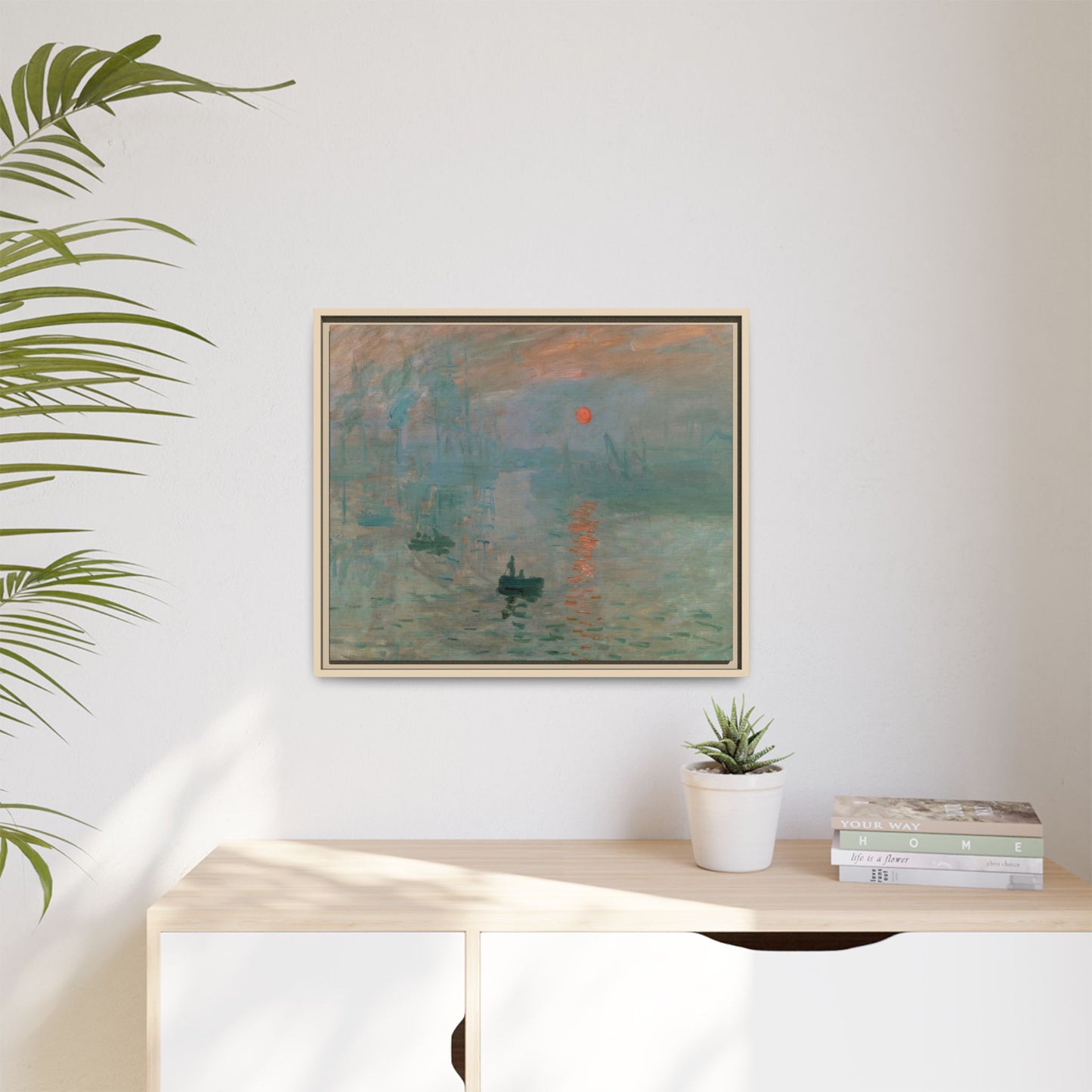Monet, Claude - Impression, Sunrise (1872) - Matte Canvas, Framed