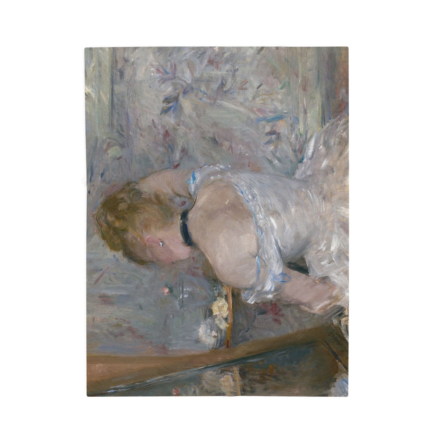 Morisot, Berthe - Woman at Her Toilette (1880) - Velveteen Plush Blanket