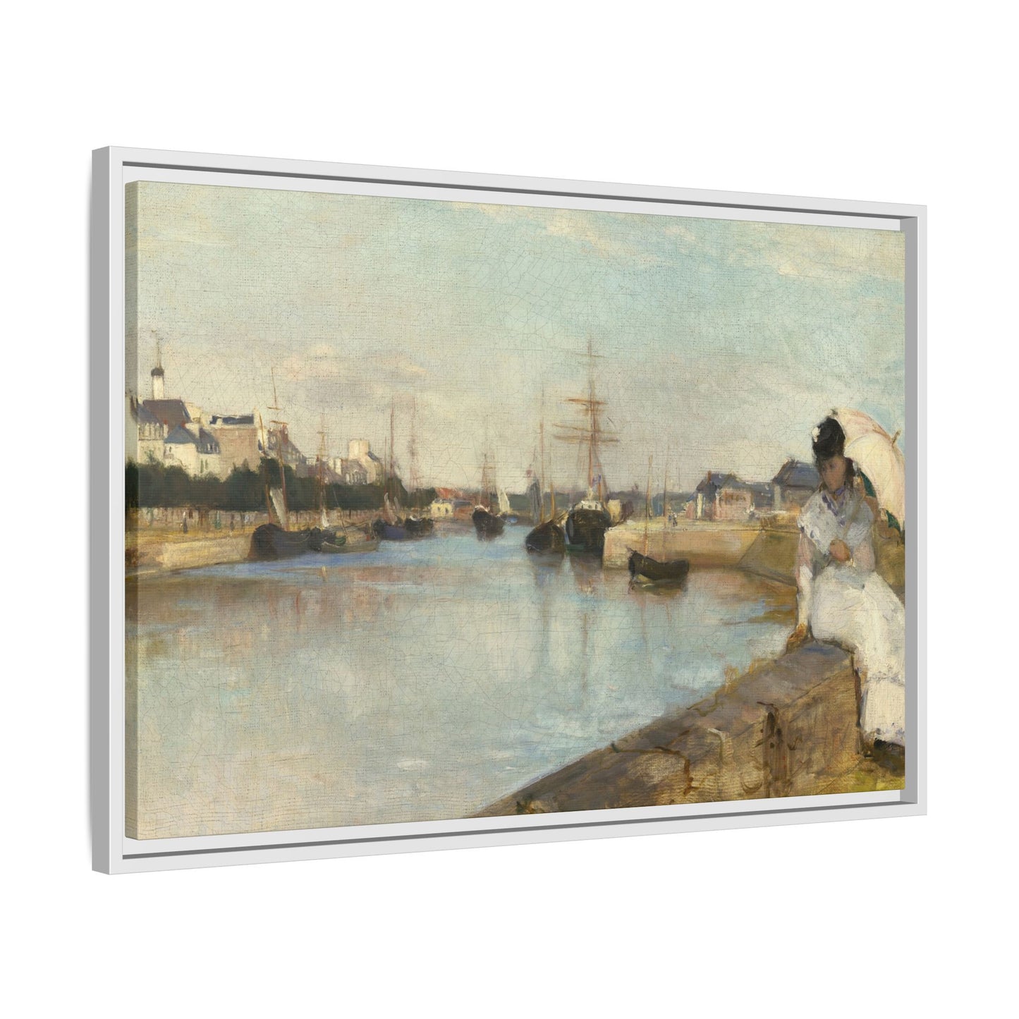 Morisot, Berthe - The Harbor at Lorient (1869) - Matte Canvas, Framed