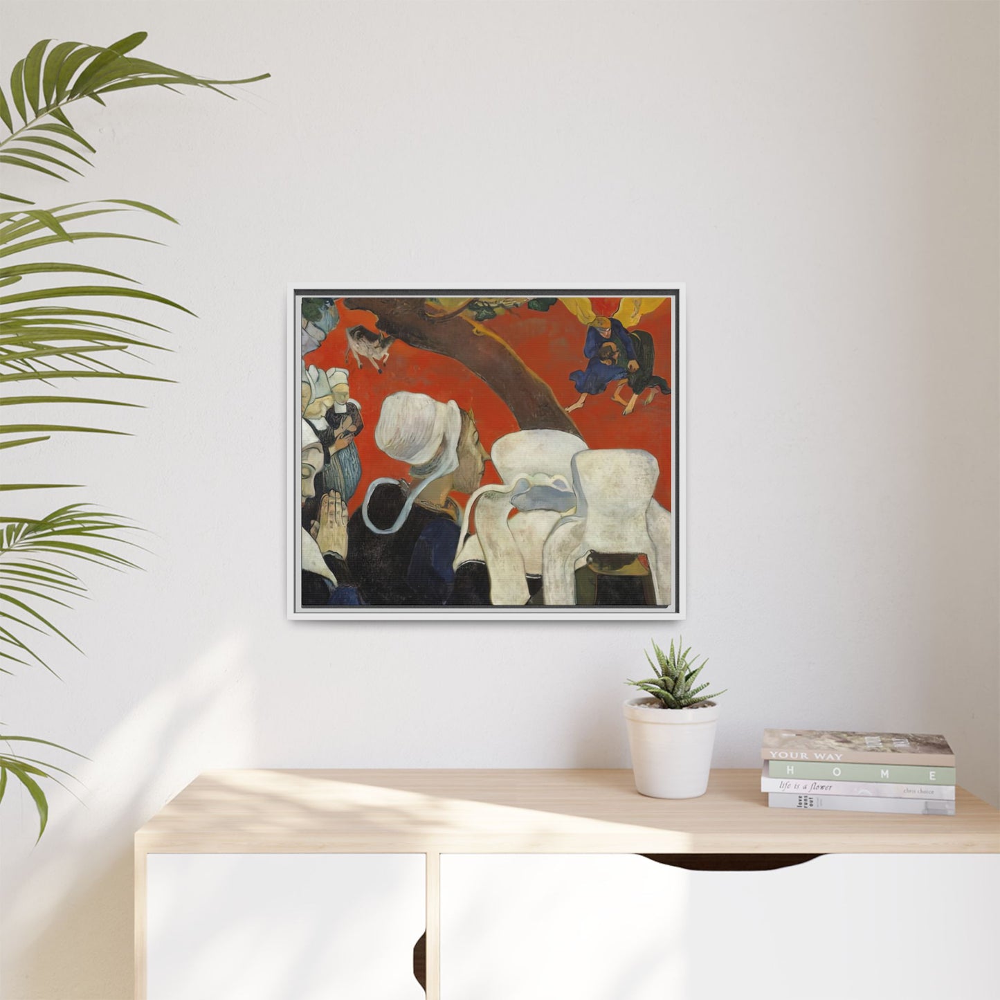 Gauguin, Paul - Vision of the Sermon (Jacob Wrestling with the Angel) (1888) - Matte Canvas, Framed