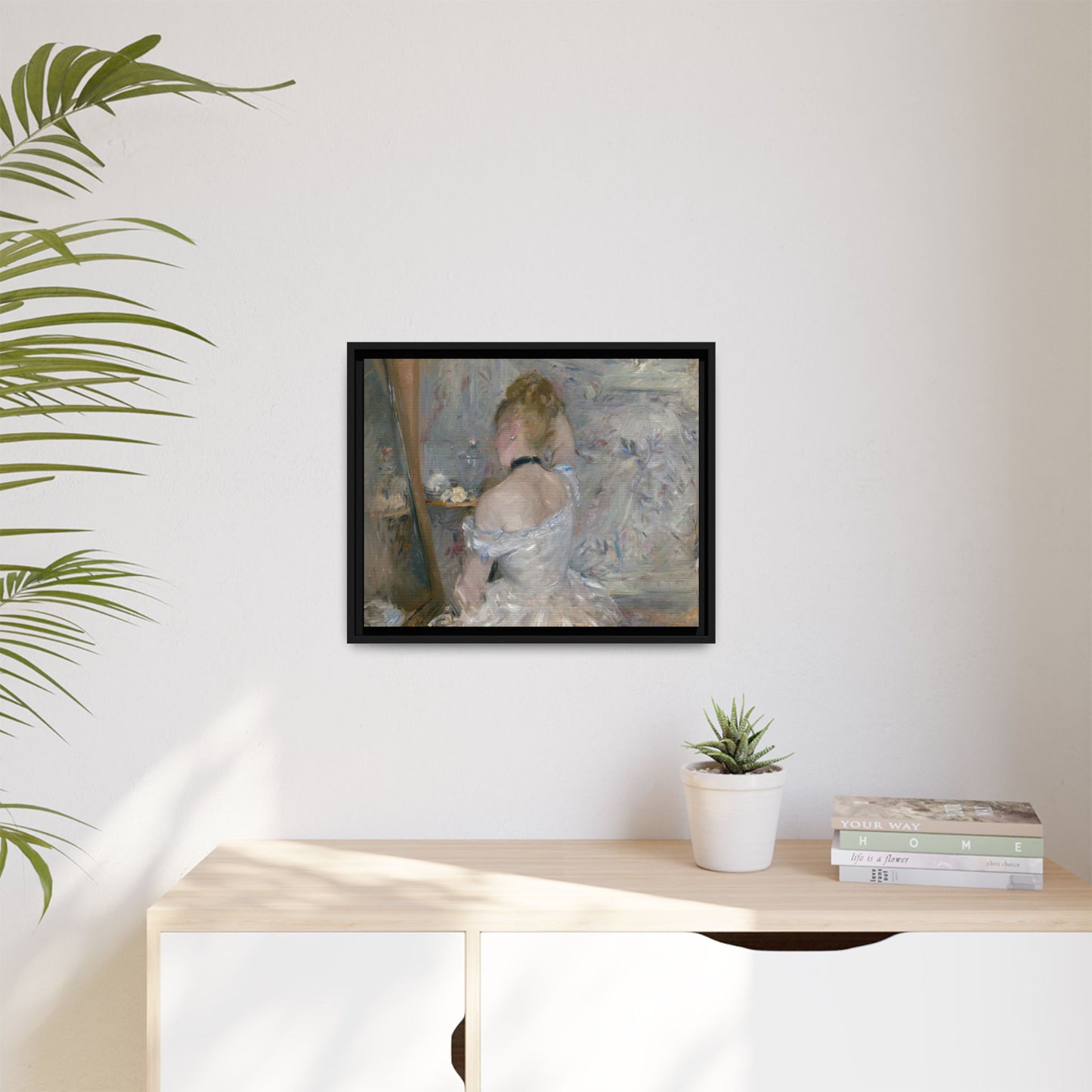 Morisot, Berthe - Woman at Her Toilette (1880) - Matte Canvas, Framed