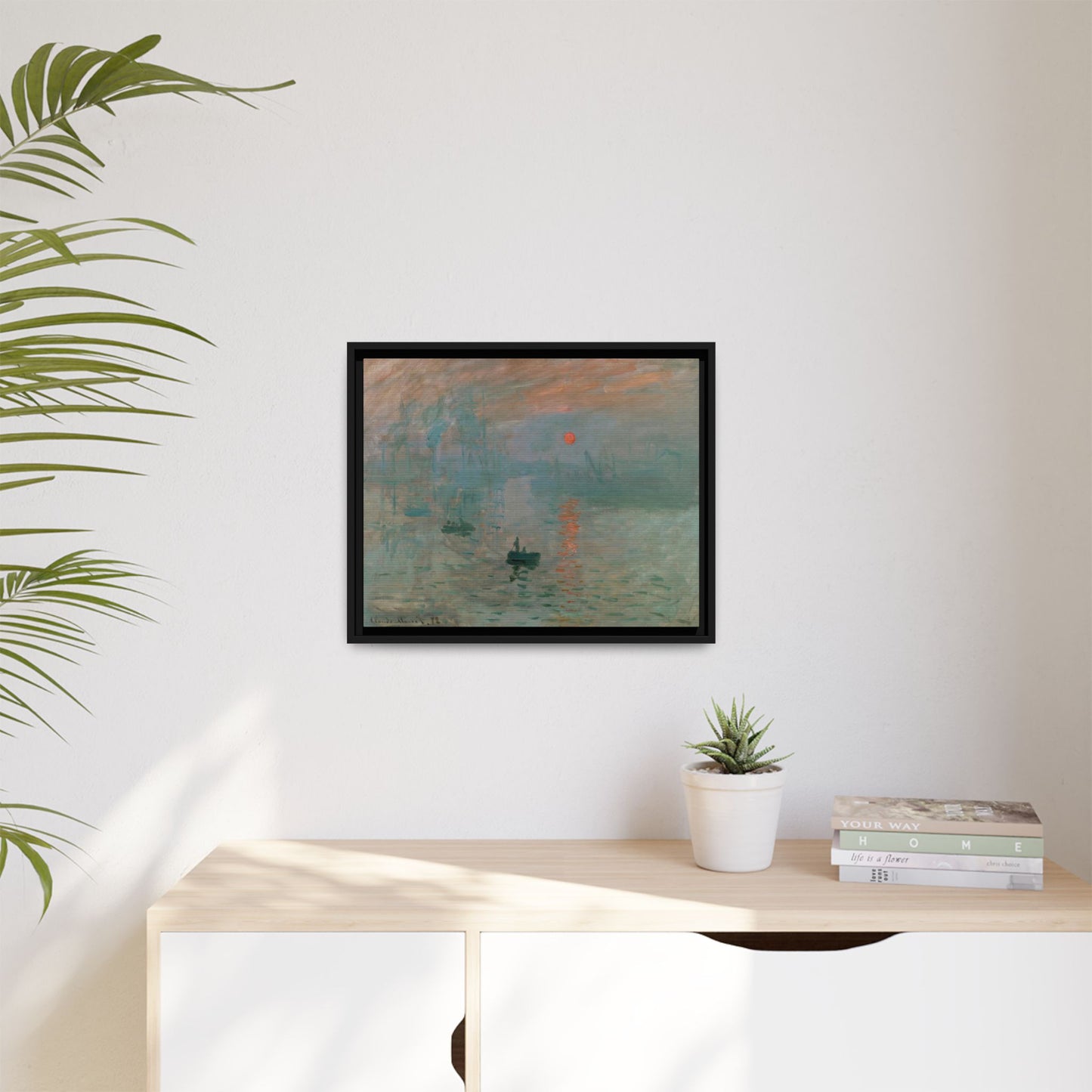 Monet, Claude - Impression, Sunrise (1872) - Matte Canvas, Framed