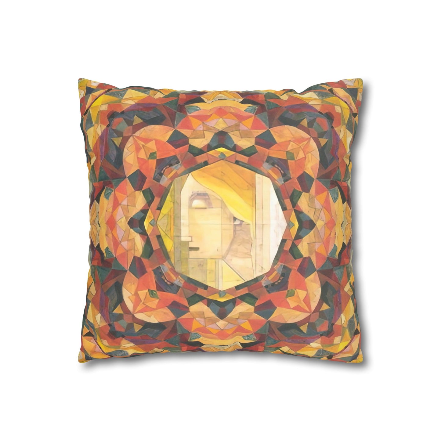 Filiger, Charles - Woman’s Head with Closed Eyes (1893) - Suede Square Pillowcase