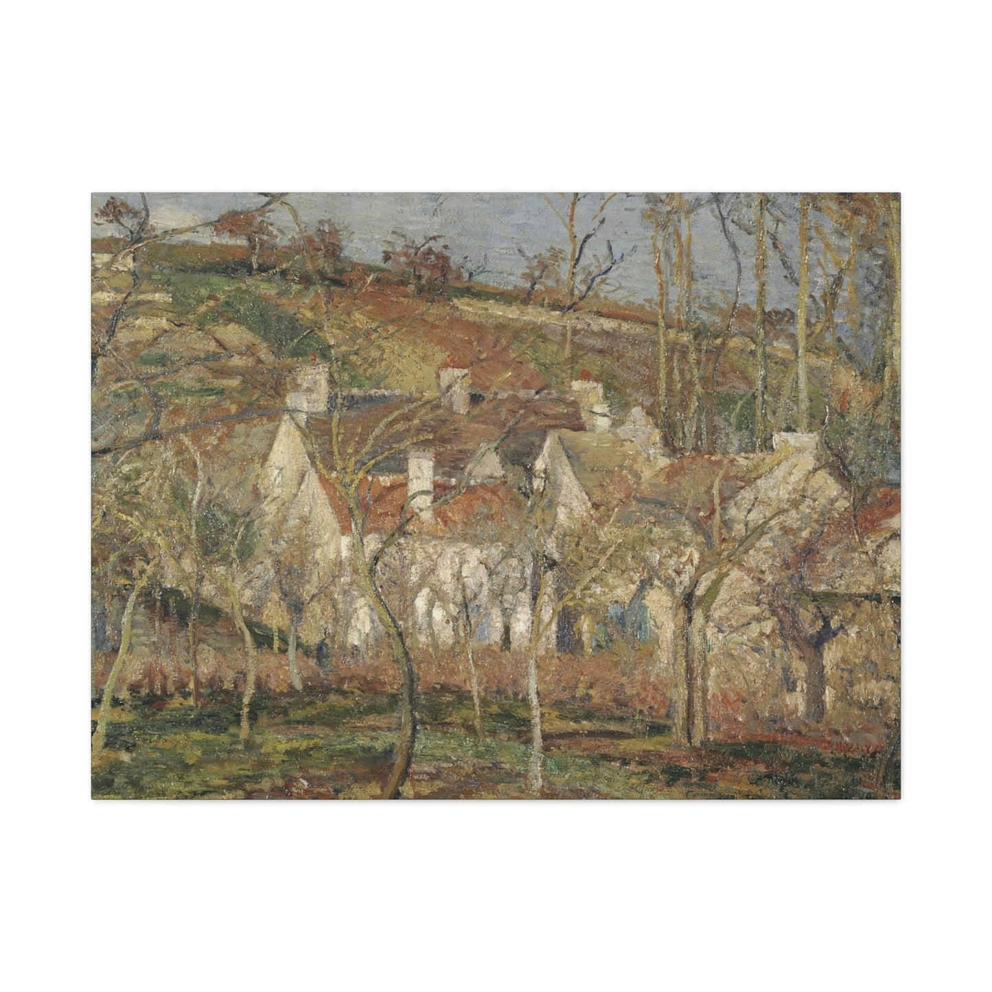 Pissarro, Camille - Red Roofs, Corner of a Village in Winter (1877) - Canvas Block, unframed