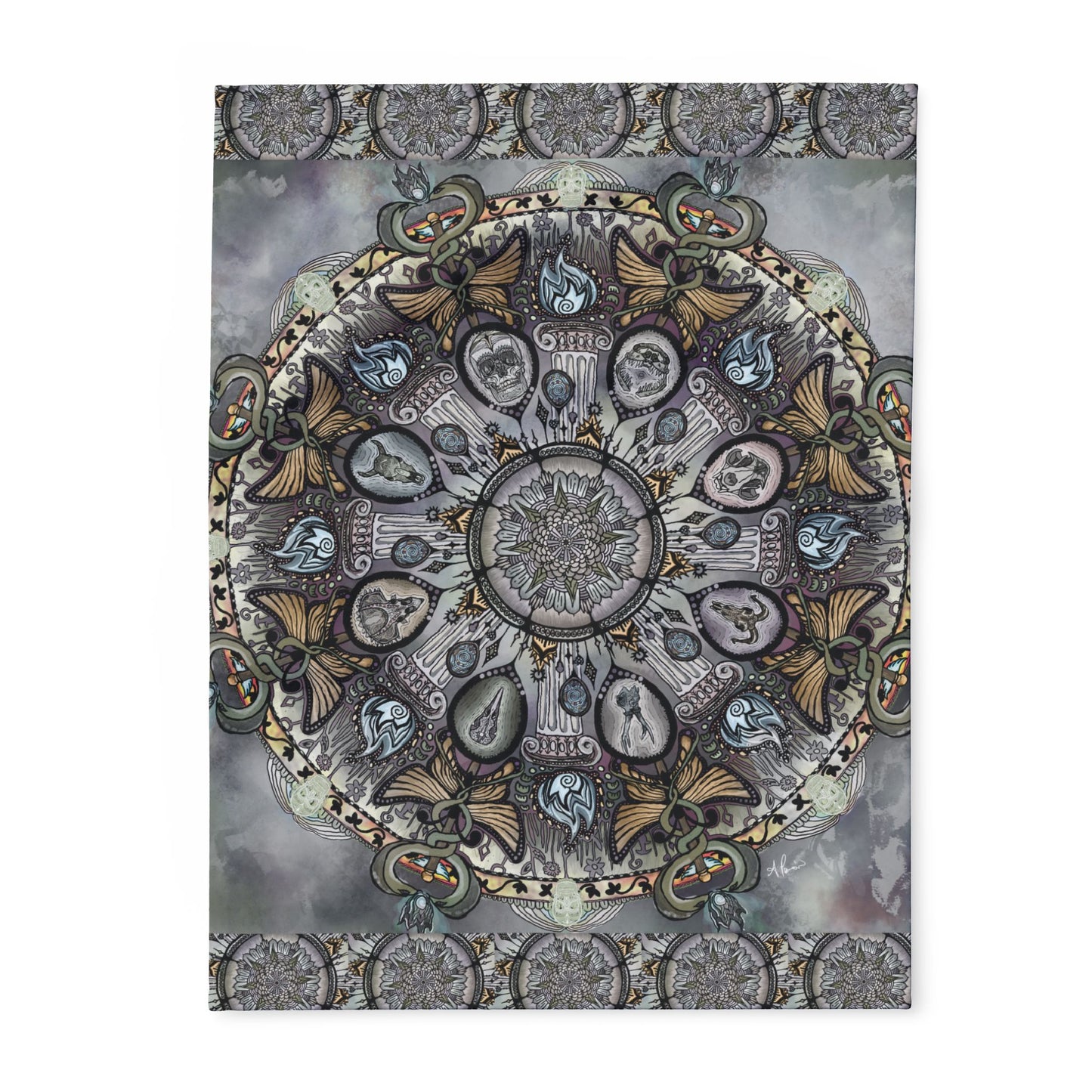 Pacio, Adam - Memento Mori Mandala - Arctic Fleece Blanket