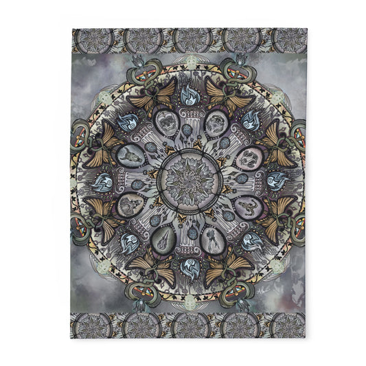 Pacio, Adam - Memento Mori Mandala - Arctic Fleece Blanket