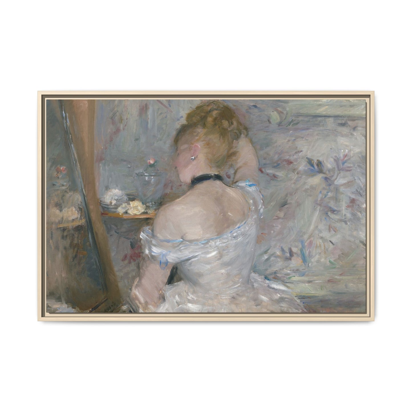 Morisot, Berthe - Woman at Her Toilette (1880) - Matte Canvas, Framed