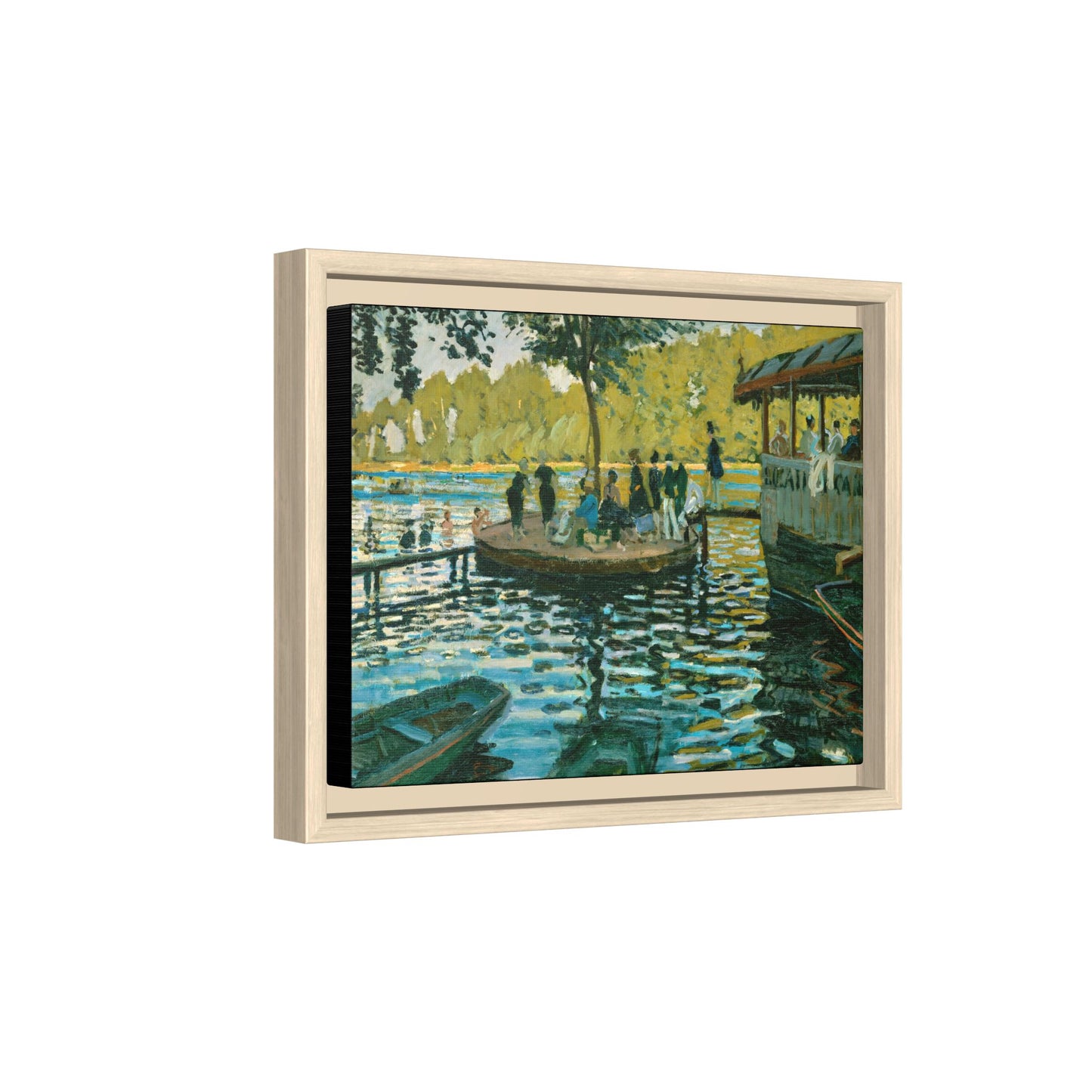 Monet, Claude - La Grenouillere (1869) - Matte Canvas, Framed