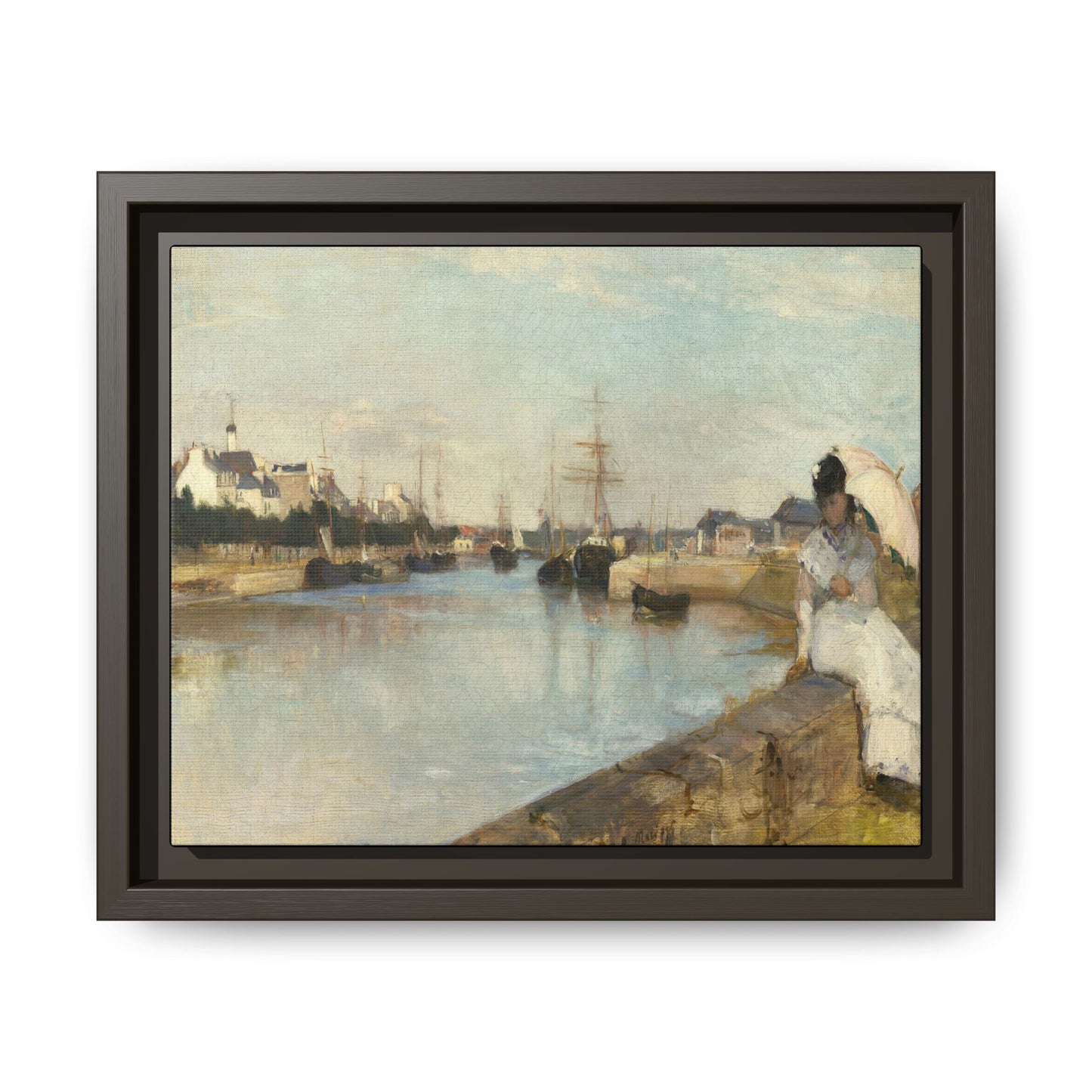 Morisot, Berthe - The Harbor at Lorient (1869) - Matte Canvas, Framed