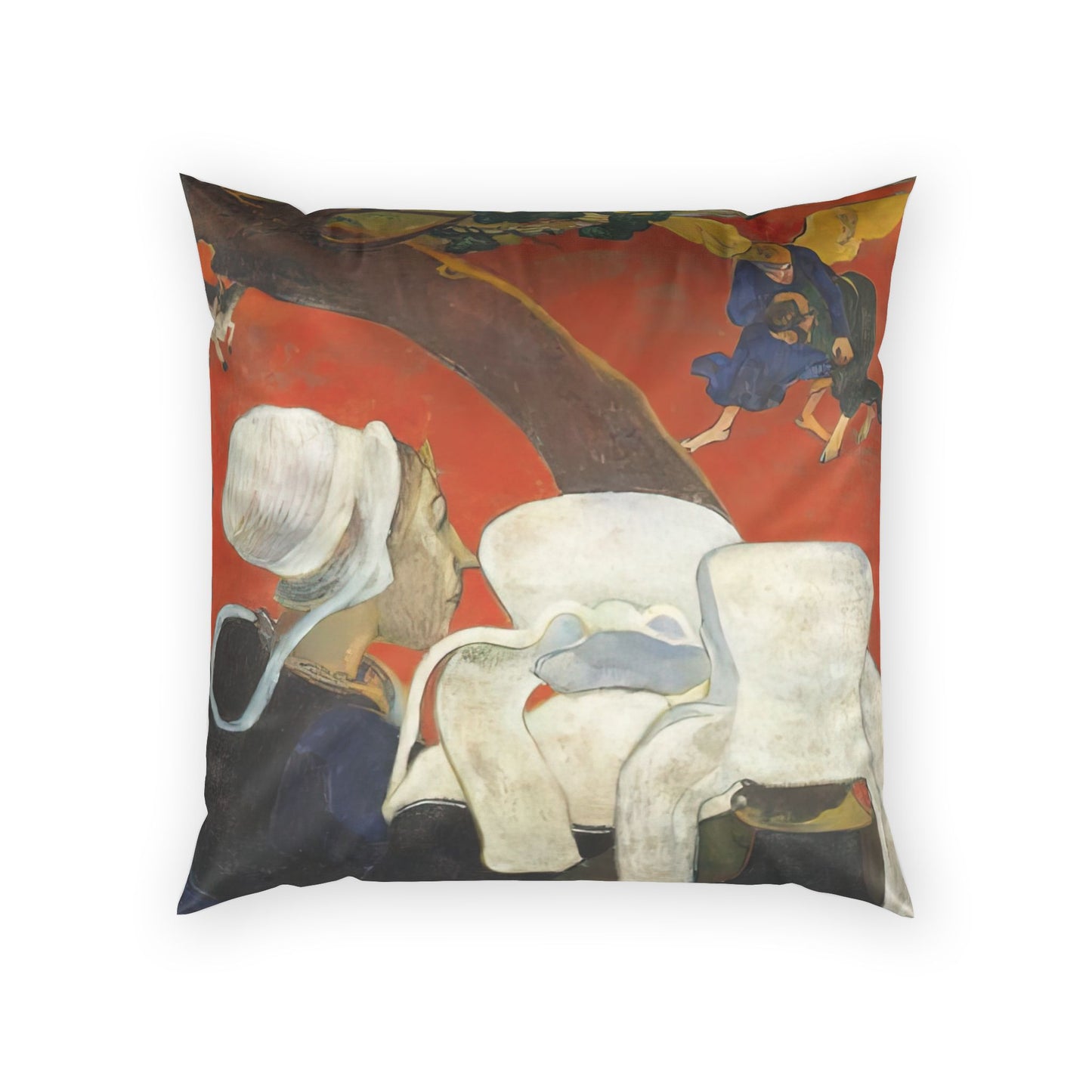 Gauguin, Paul - Vision of the Sermon (Jacob Wrestling with the Angel) (1888) - Poly Velvet Pillow