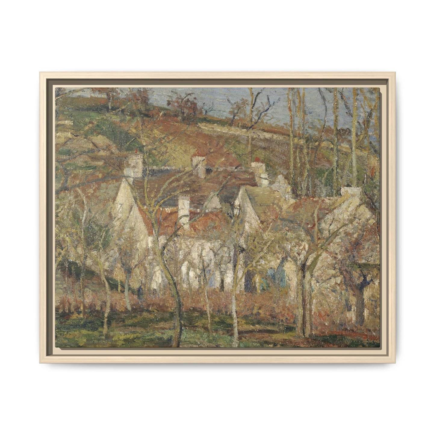 Pissarro, Camille - Red Roofs, Corner of a Village in Winter (1877) - Matte Canvas, Framed