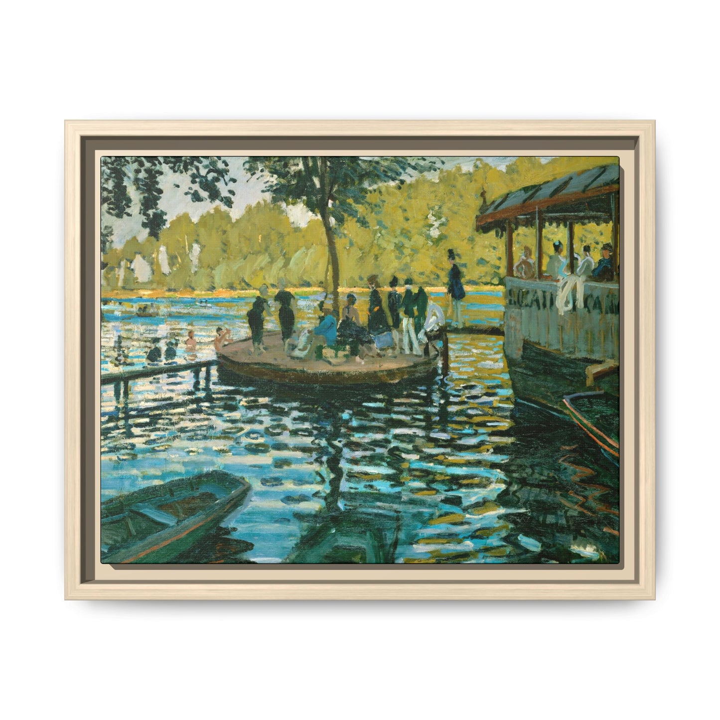 Monet, Claude - La Grenouillere (1869) - Matte Canvas, Framed