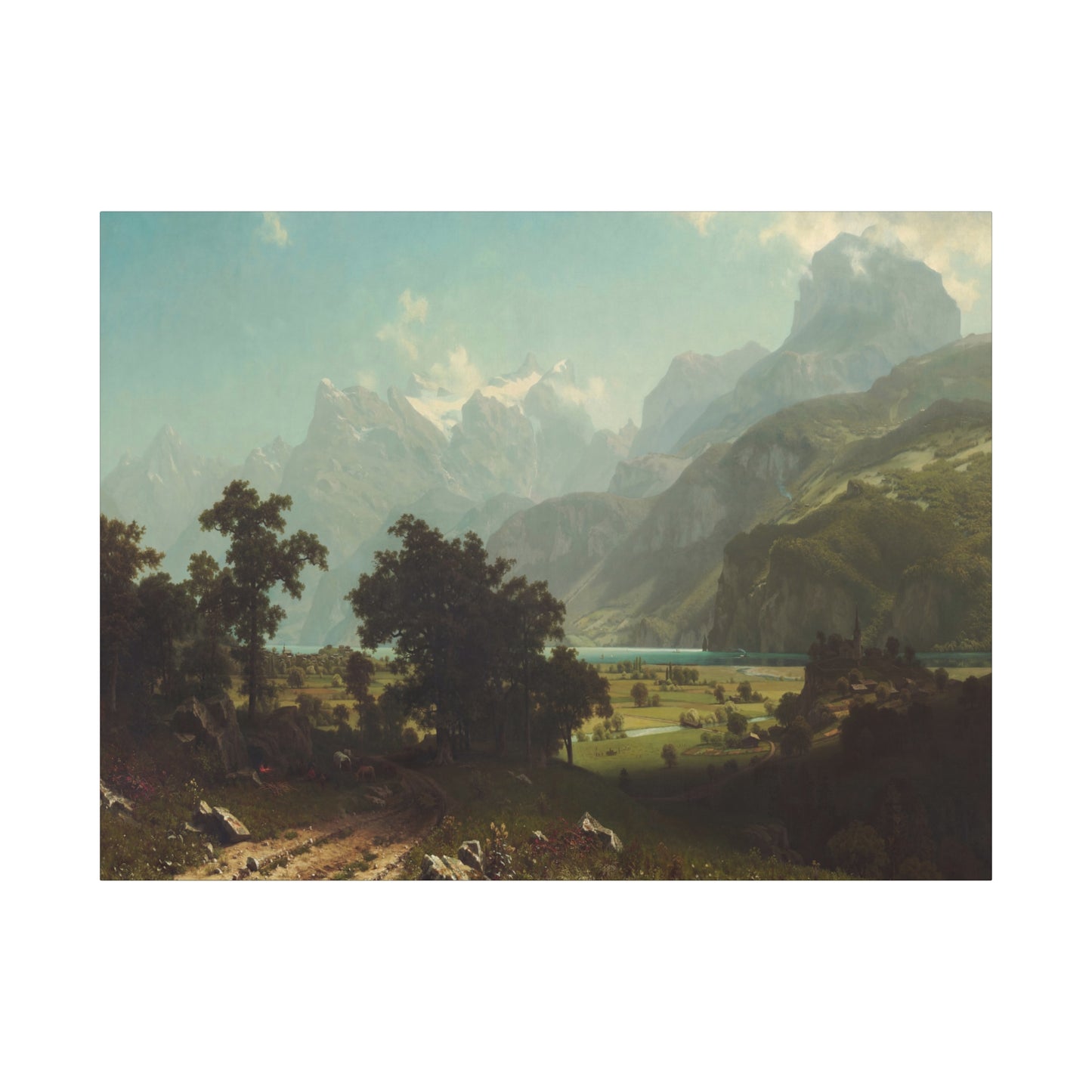 Bierstadt, Albert - Lake Lucerne (1858) - Canvas Block, unframed