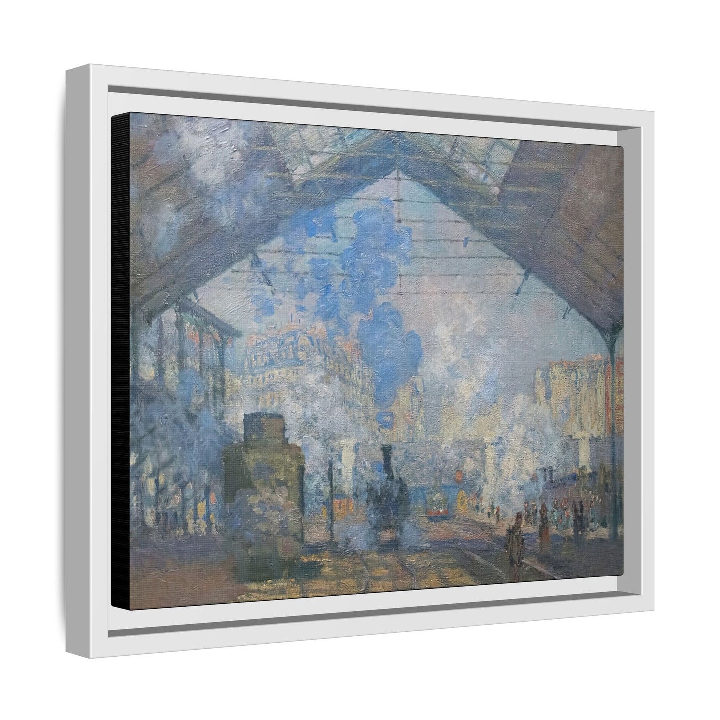 Monet, Claude - Le Gare Saint-Lazare (1877) - Matte Canvas, Framed
