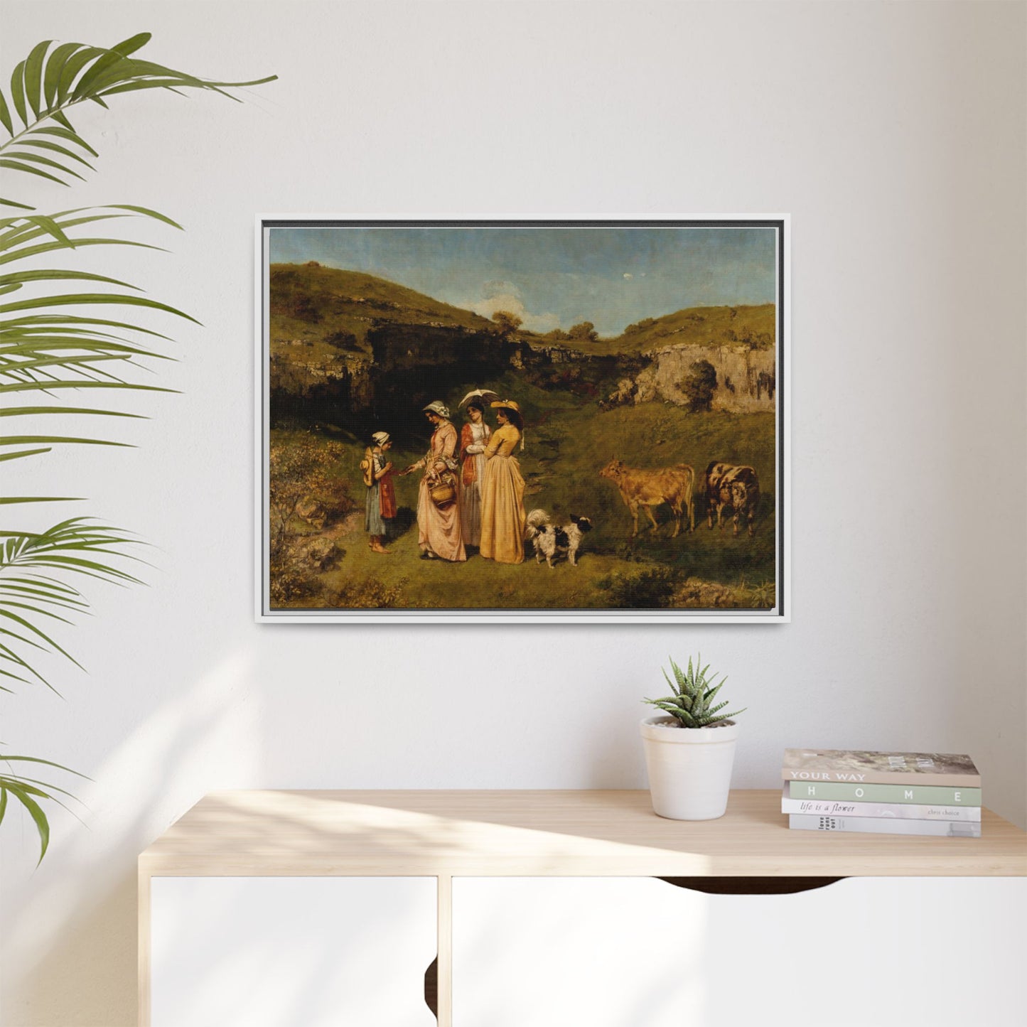 Courbet, Gustave - Young Ladies of the Village (1851) - Matte Canvas, Framed