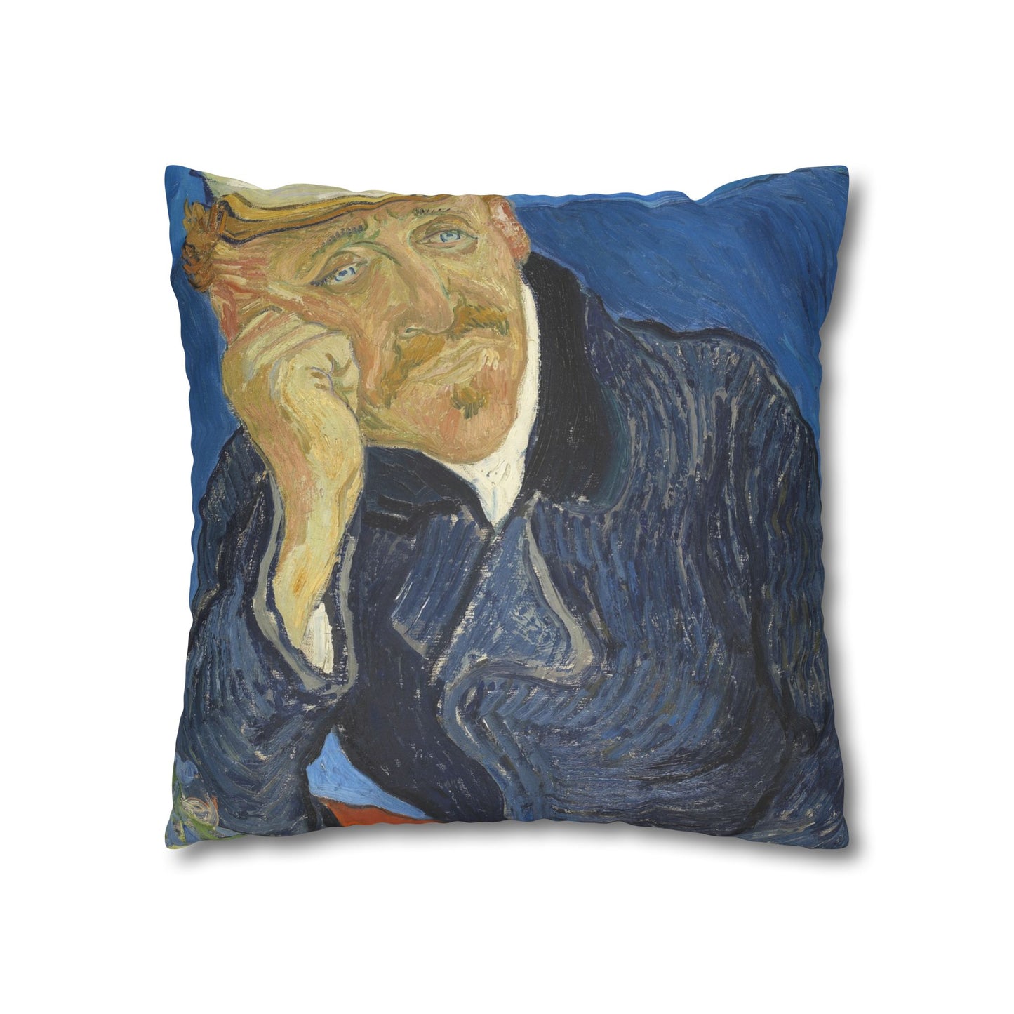 Van Gogh, Vincent - Portrait of Dr. Paul Gachet (1890) - Suede Square Pillowcase
