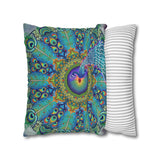 Melek Taus Mandala - Faux Suede Square Pillowcase
