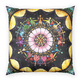 Obsidian Grandmothers Mandala - Poly Velvet Pillow