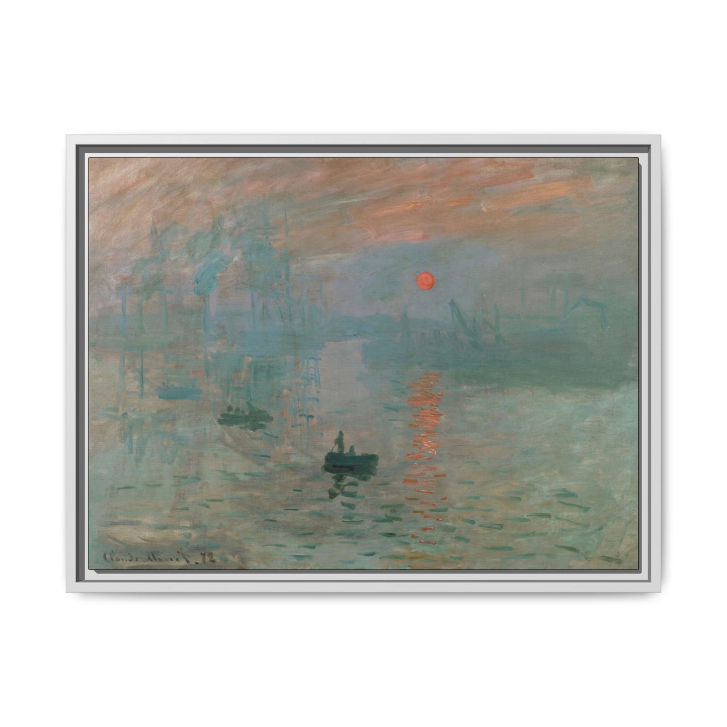 Monet, Claude - Impression, Sunrise (1872) - Matte Canvas, Framed