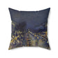 Pissarro, Camille - The Boulevard Montmartre At Night (1897) - Suede Square Pillow