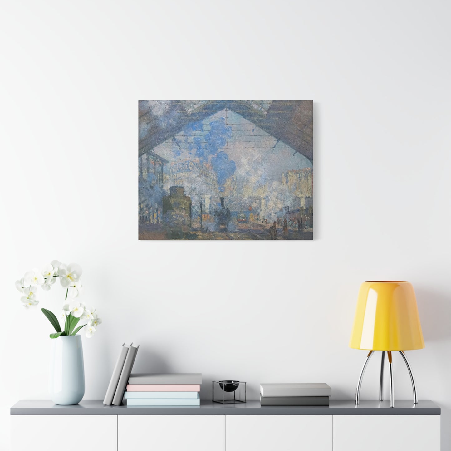 Monet, Claude - Le Gare Saint-Lazare (1877) - Canvas Block, unframed