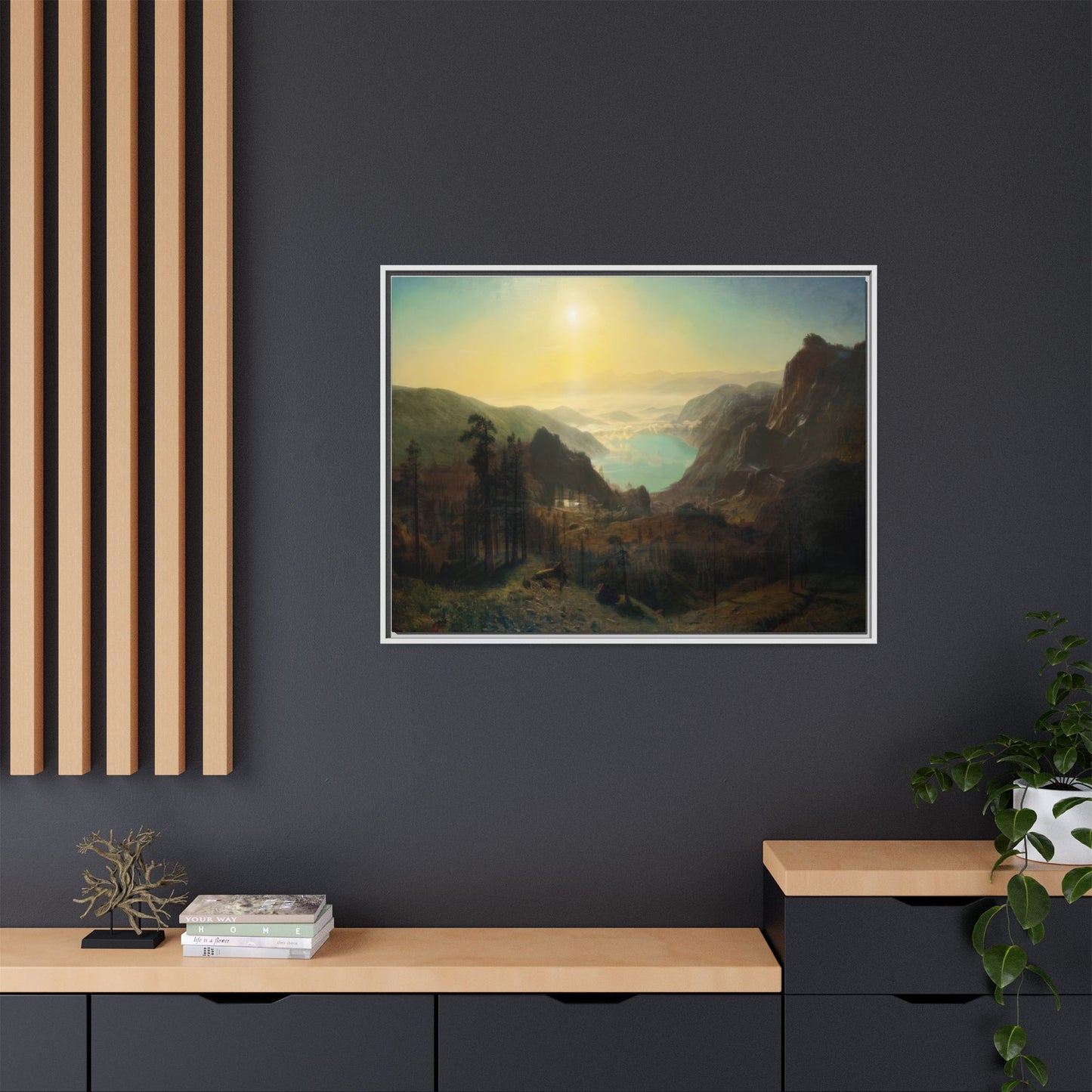 Bierstadt, Albert - Donner Lake from the Summit (1873) - Matte Canvas, Framed